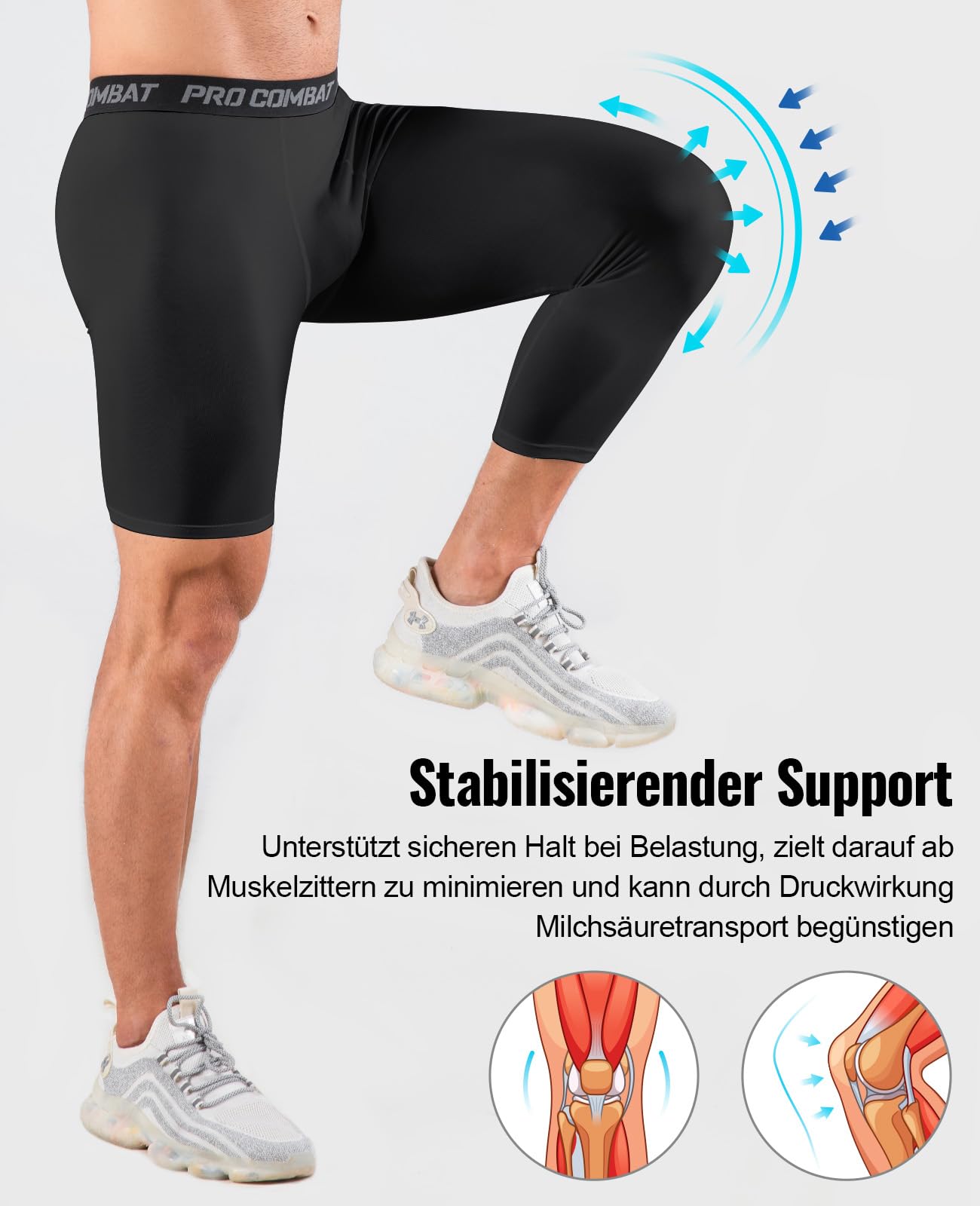Pantalones de compresión para hombre Niksa 3/4 transpirables multideporte
