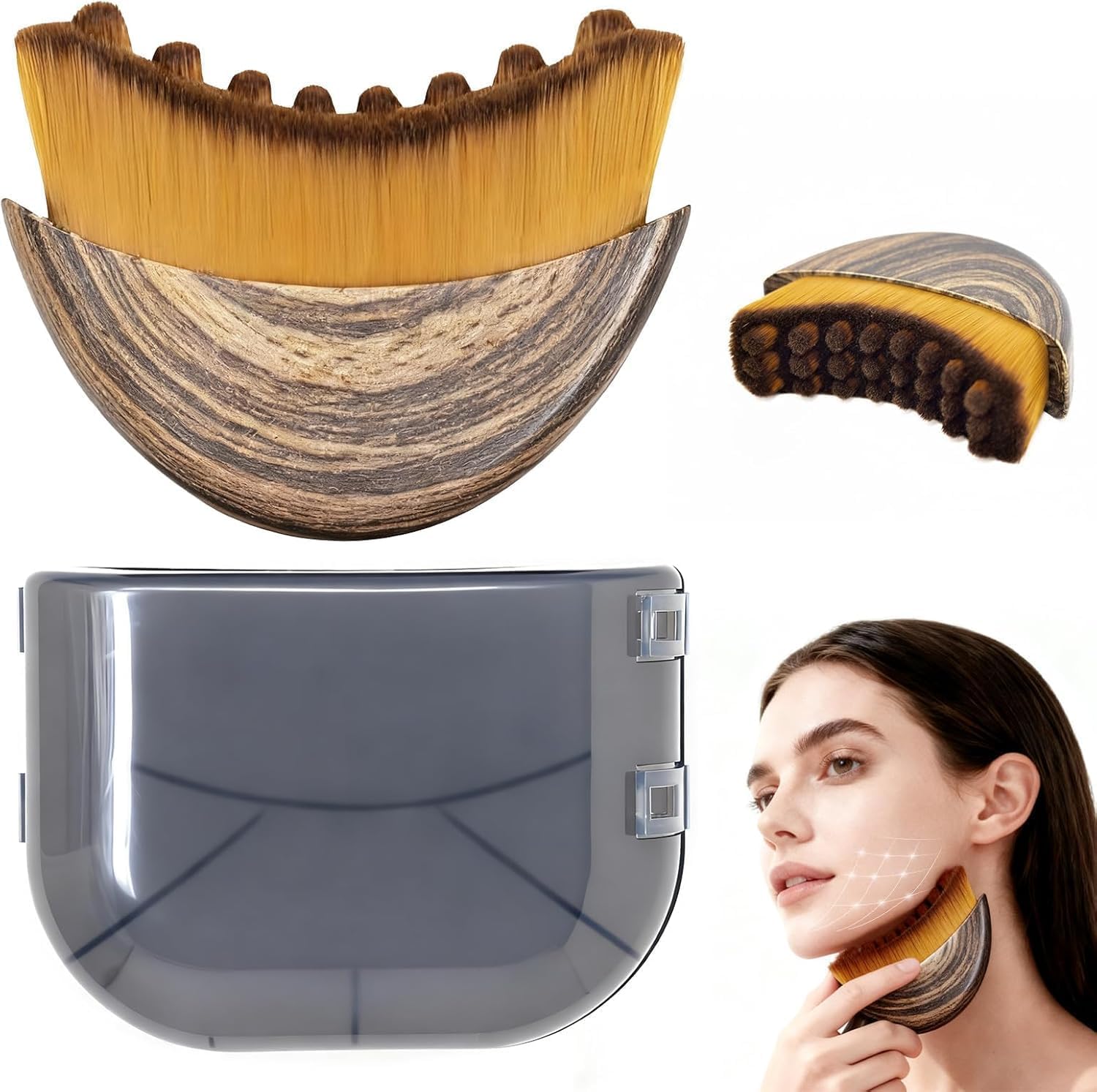 Lymphatic Contour Face Brush for Facial Sculpting, Deep Cleansing & Glowing Skin Massage – Soft Bristle Beauty Brush for Jawline, Cheeks & Neck Care (Pack Of 1)-image-15
