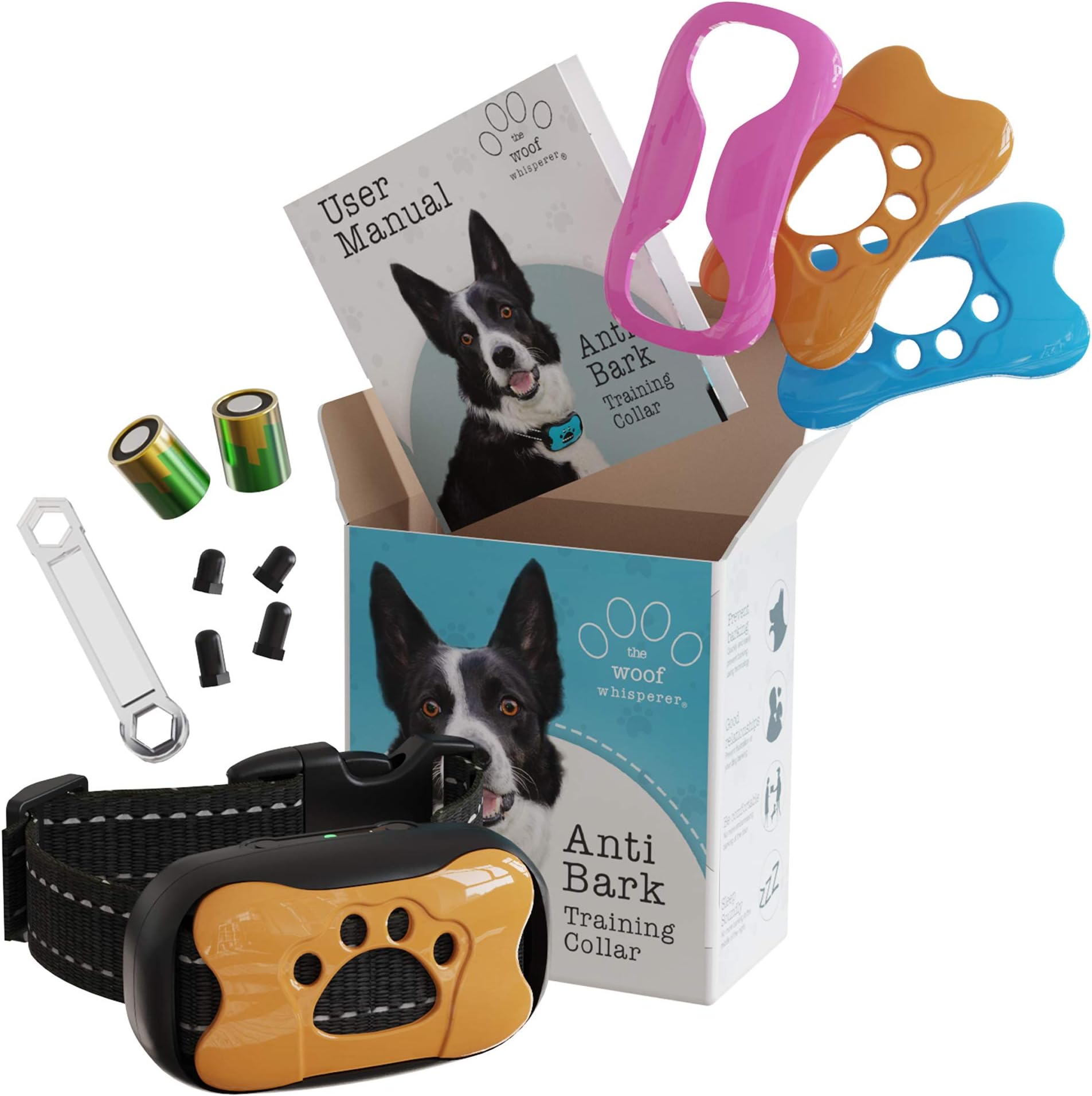 Anti Bark Dog Collar Small Medium Large Dogs STOP BARKING No Shock Vibration Sound Training Collar HUMANE & SAFE Automatic Anti-Bark Barking Deterrent Device