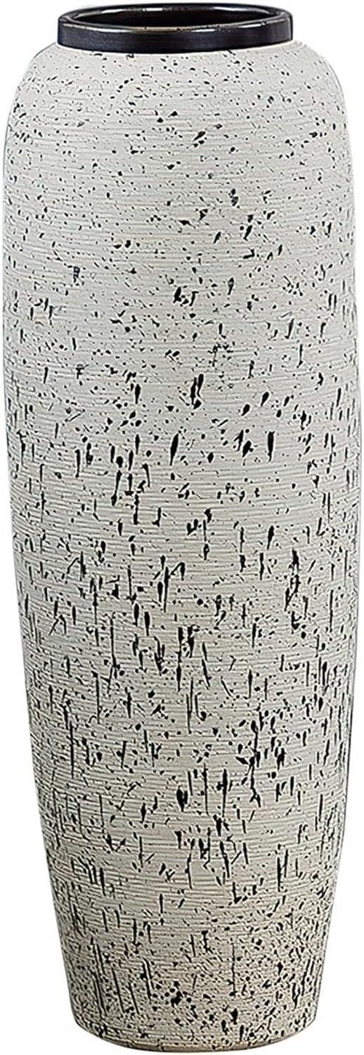 asdchZen Vase Tall Floor Vase Large Floor Ceramic Vase, Rustic Farmhouse Flower Vase For Home, Kitchen, Office, Living Room, Entryway, Decorative Branches And Dried Flowers,16X90Cm,22x60cm