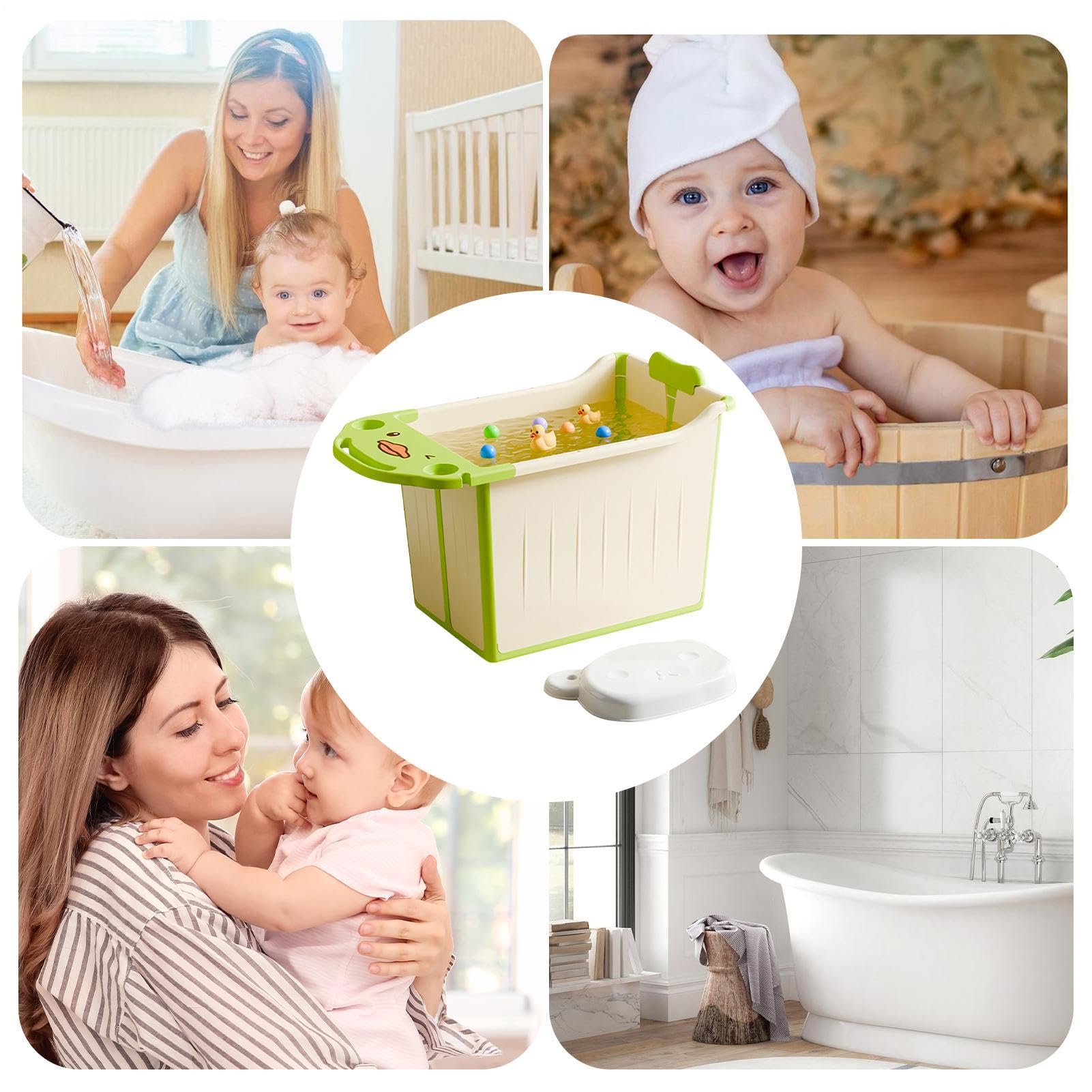 Bañera Plegable Para Bebés Almacenamiento Fácil Bañera De Sentar Para Bebés | Soporte De Baño Portátil Para Hogar Y Viajes