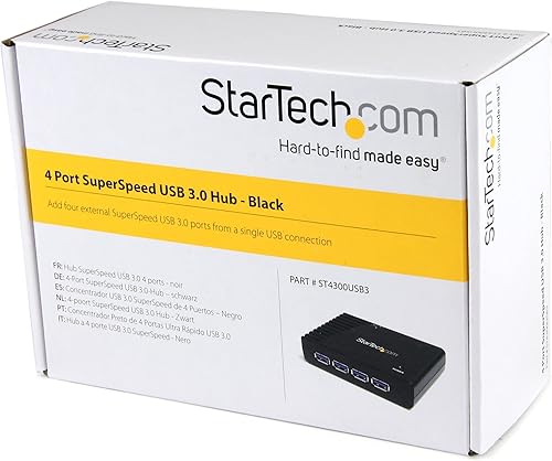 Miniatura 4 de StarTech. com Hub USB 3.0 SuperSpeed de 4 puertos con adaptador de corriente 5Gbps - Multipuerto portátil USB-A Dock IT Pro - Hub de expansión de