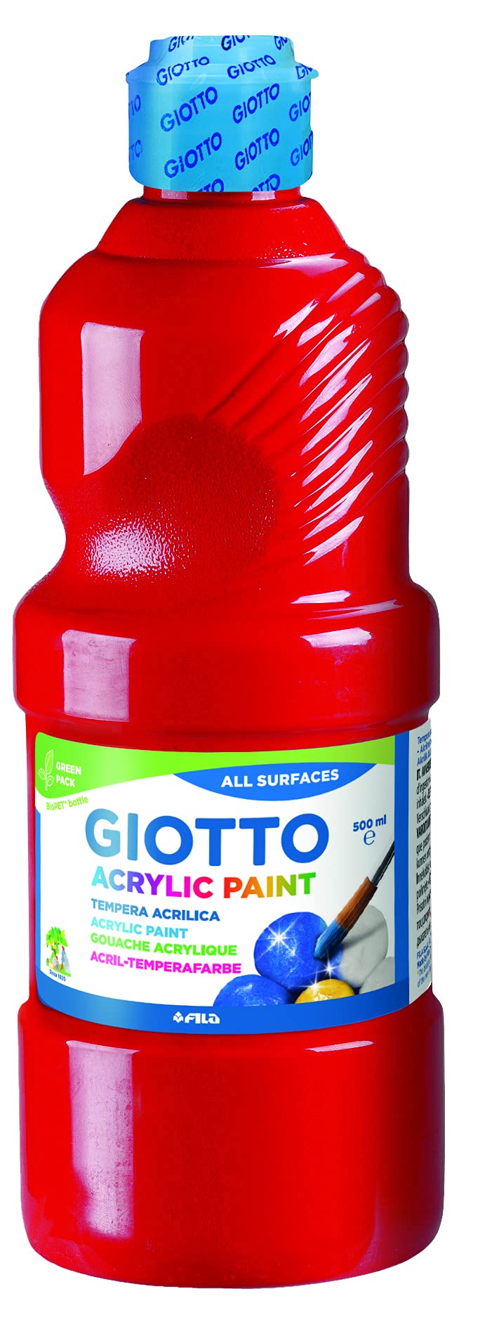 Giotto Témpera Témpera Acrílica Set 8x500 ml (Blanco+Amarillo+Rojo+Magenta+Verde+Cyan+Negro+Marrón)
