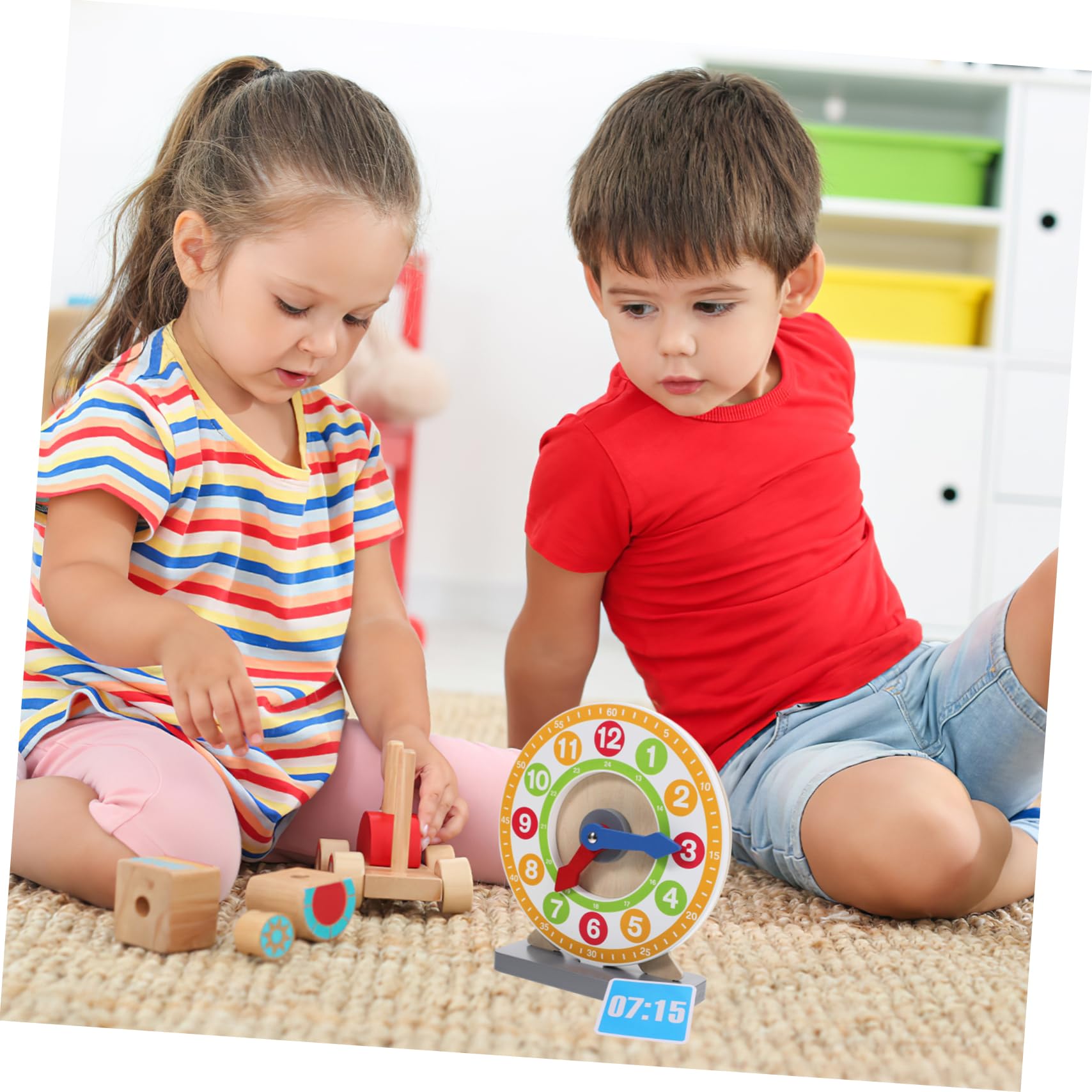 Orologio Didattico Versione Numerata in Legno per Ragazzo Ragazza | Apprendimento e Insegnamento, per Attività Educative, Sviluppo Coordinazione Occhio-mano