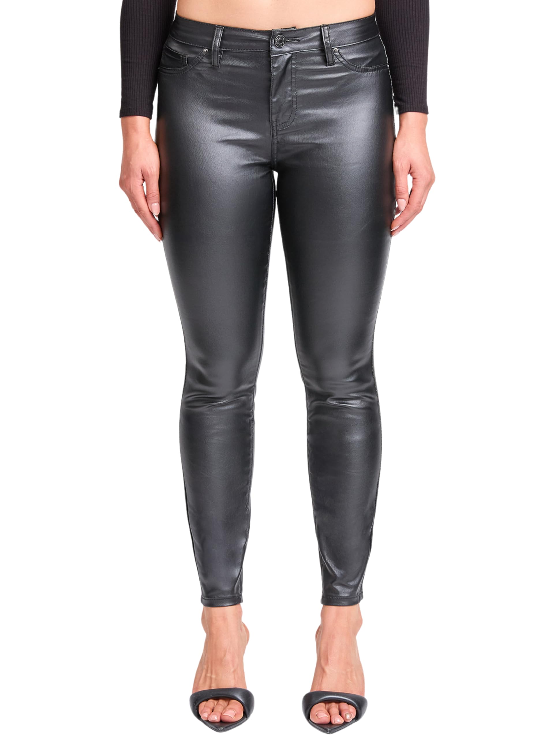 YMI Royalty for Me Womens High Rise Skinny Faux Leather Pants P2014ct