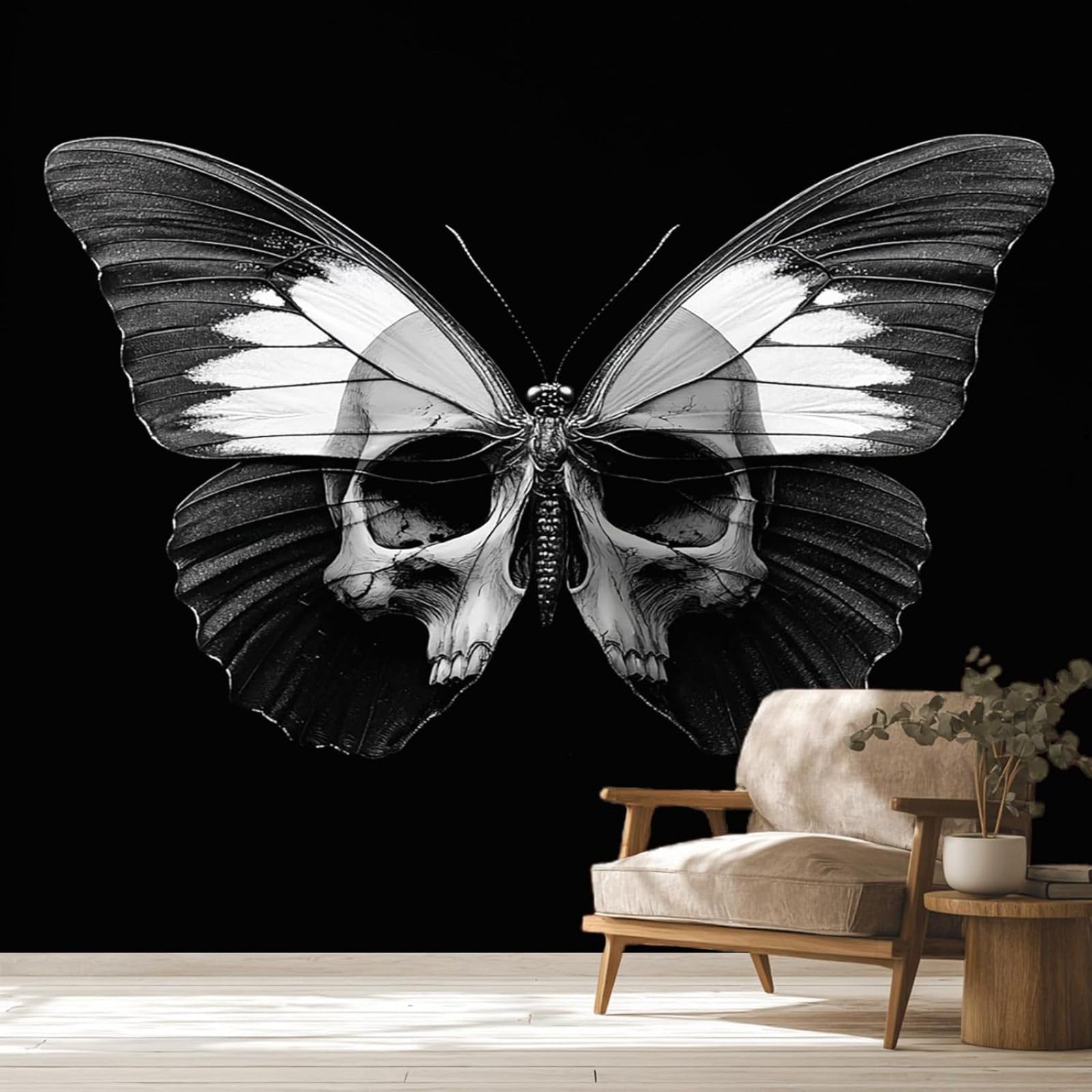 Papier peint gothique grand format pour relooker un mur de salon terne