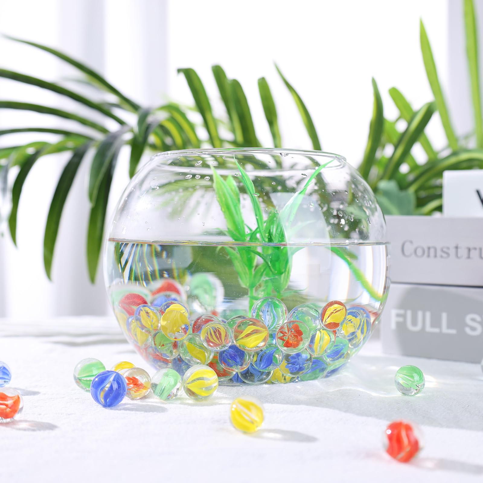 200 Billes En Verre 12mm Multicolores - 9 Couleurs Vives Pour Jeux D'enfants, Décoration Intérieure Ou Projets DIY - Billes Lisses Et Résistantes, Sécurité Assurée