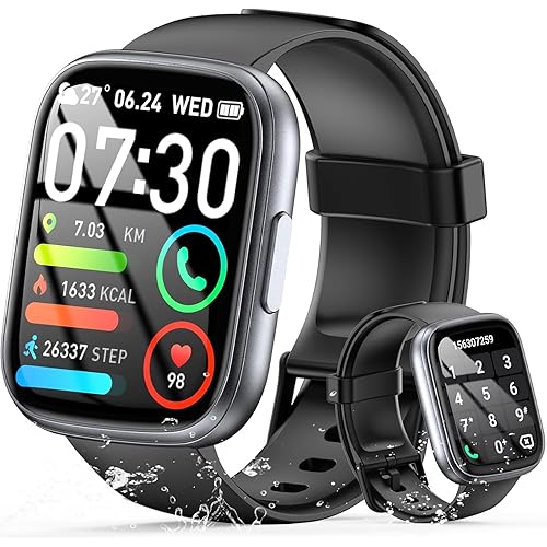 Smart Watch with Alexa Built-in, 1.83" HD Touchscreen Fitness Tracker, Bluetooth Notifications/Calls