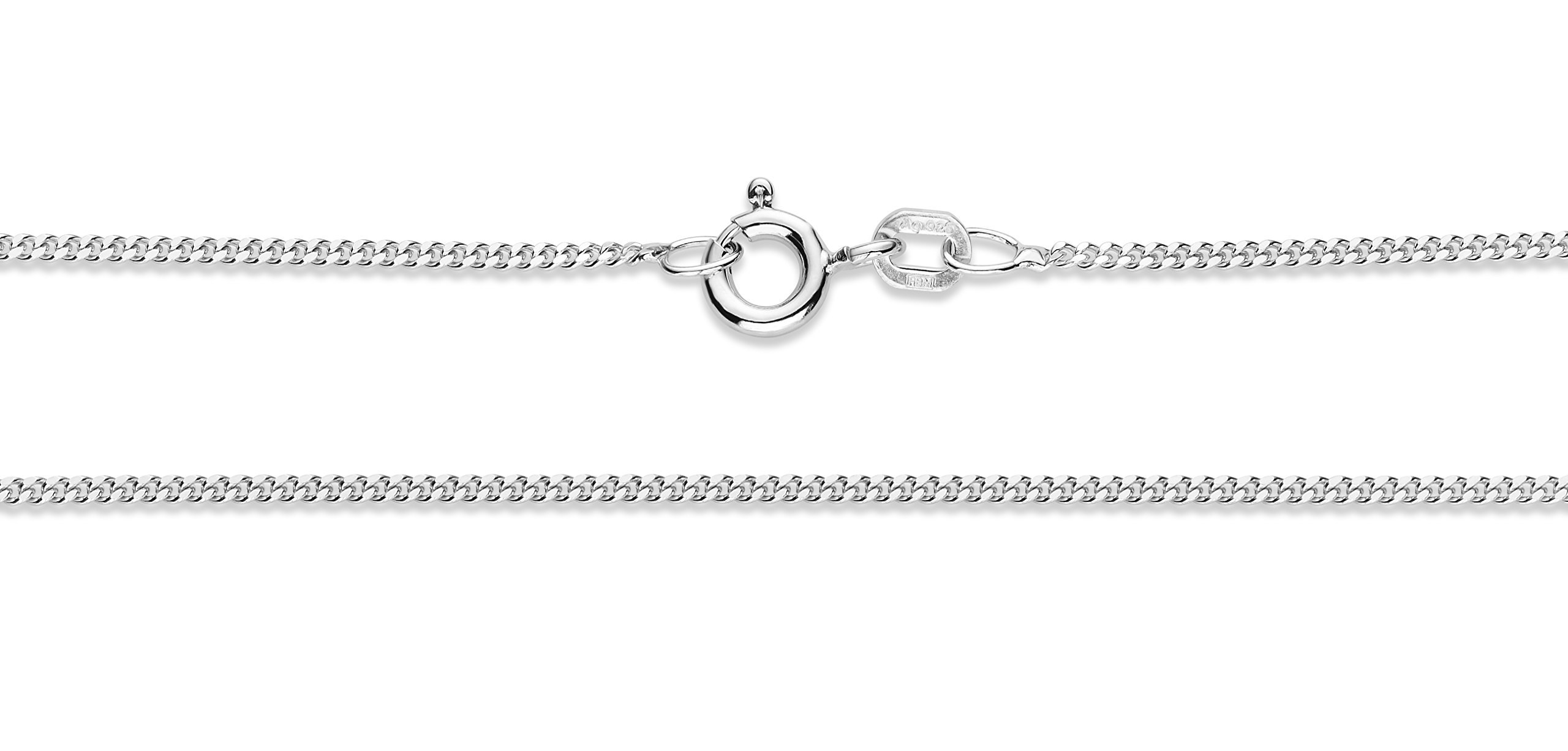 Miore Collana con Pendente da Donna in Oro Bianco 9K con Topazio Blu e Diamanti, Taglio Brillante, 45 cm