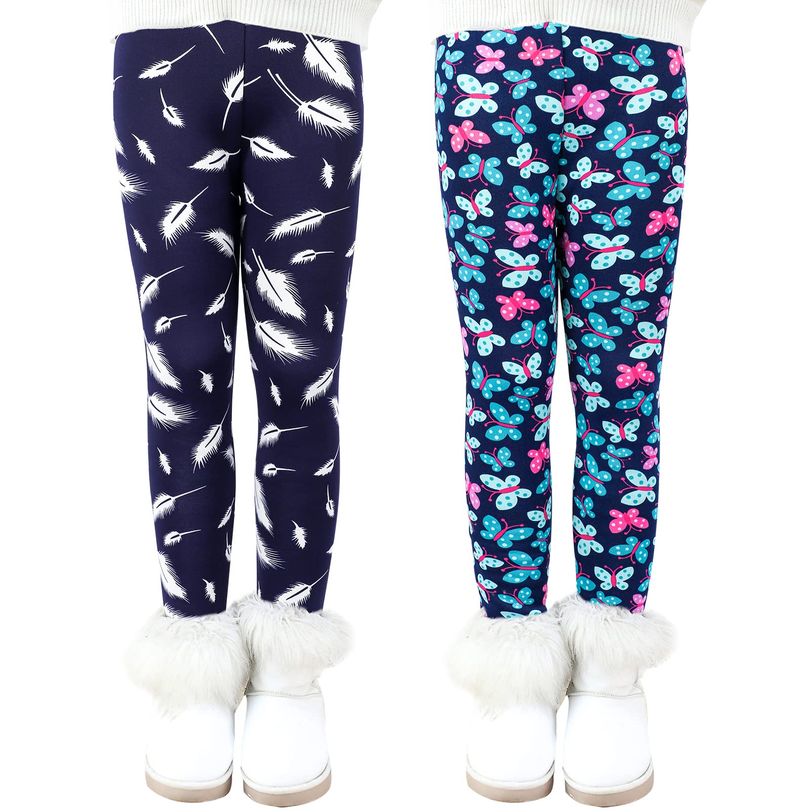 Auranso Thermoleggings Mädchen Gefütterte Warm Dick Thermohose für Kinder