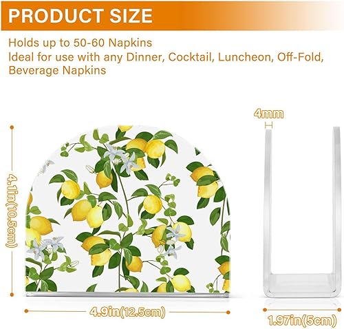 Miniatura 3 de xigua Servilletero acrílico de limón, servilleta de cóctel de plástico transparente para mesas de restaurante de cocina