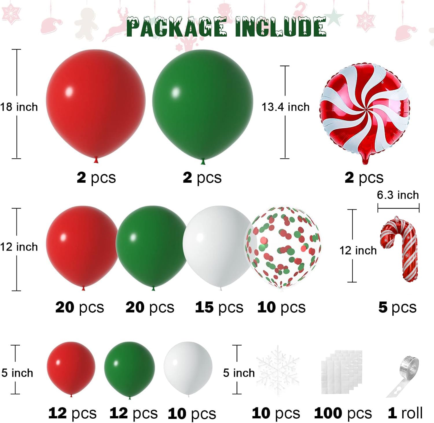 Amazon.co.jp: Janinus クリスマスバルーン ガーランドアーチキット