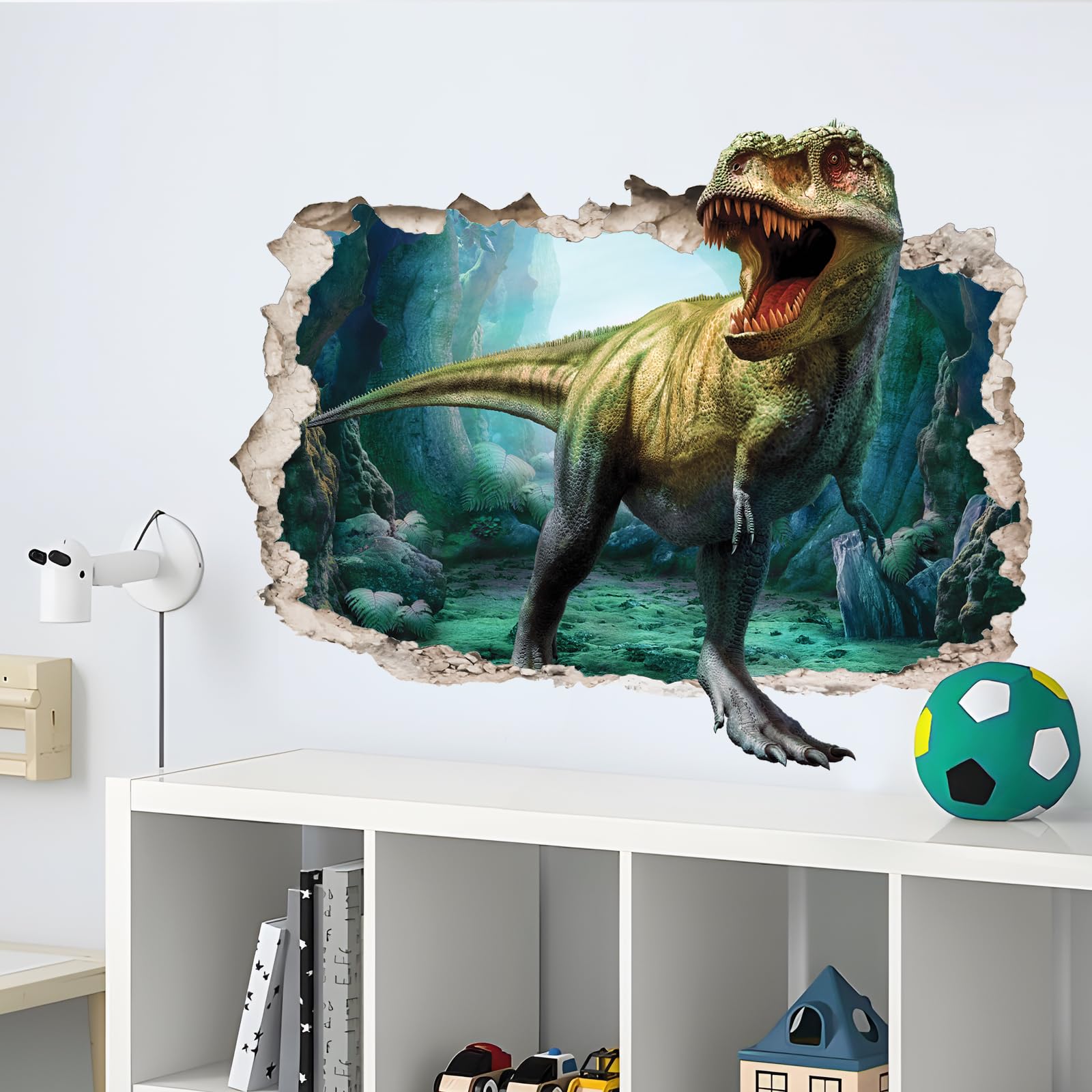 3D Dinosaur Wall Stickers - Peel & Stick Removable Jurassic World Decor For Kids Room