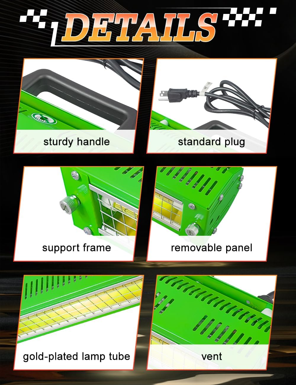 Handheld Infrared Paint Curing lamp, 1000w 110v Infrared Curing lamp for Automobile Paint Booths, Furniture