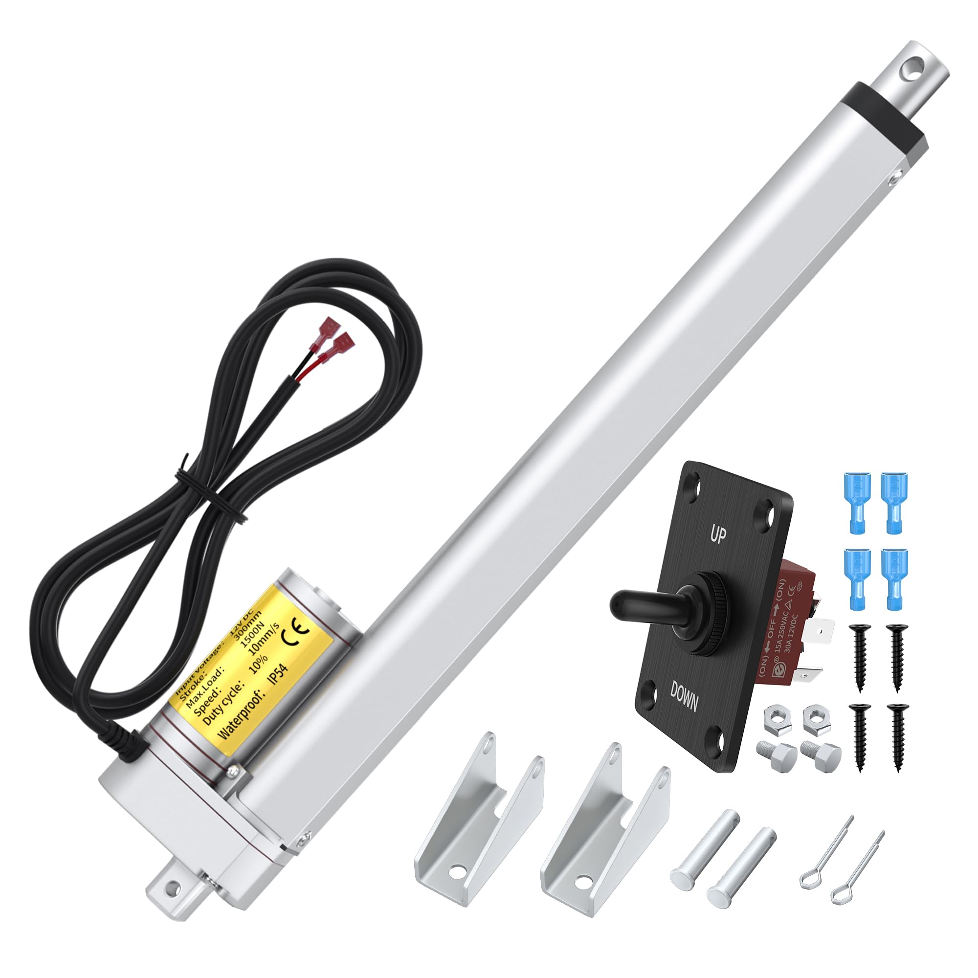 RVMARINEPAT 8 Inch 12v Linear Actuator, 330lb Thrust, High Speed 10mm/s Heavy Duty Linear Motion Actuator 12V with Manual Controller for Industrial Use — Amazon image 7