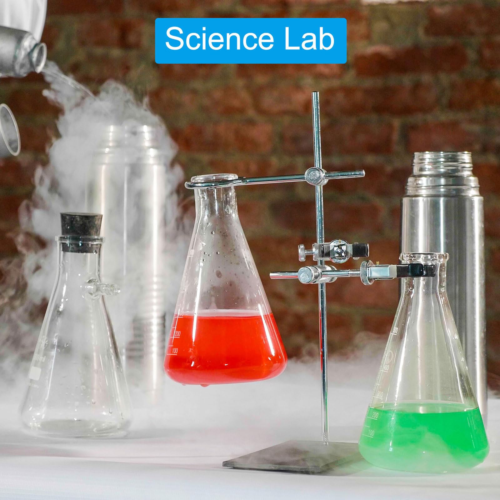 PATIKIL Pallone Di Erlenmeyer 2 Pezzi 500ml 16.9oz Bocca Stretta Con Tappo In Vetro Palloni Graduati In Vetro Borosilicato Con misura Stampata Per Esperimenti Di Chimica Scienza