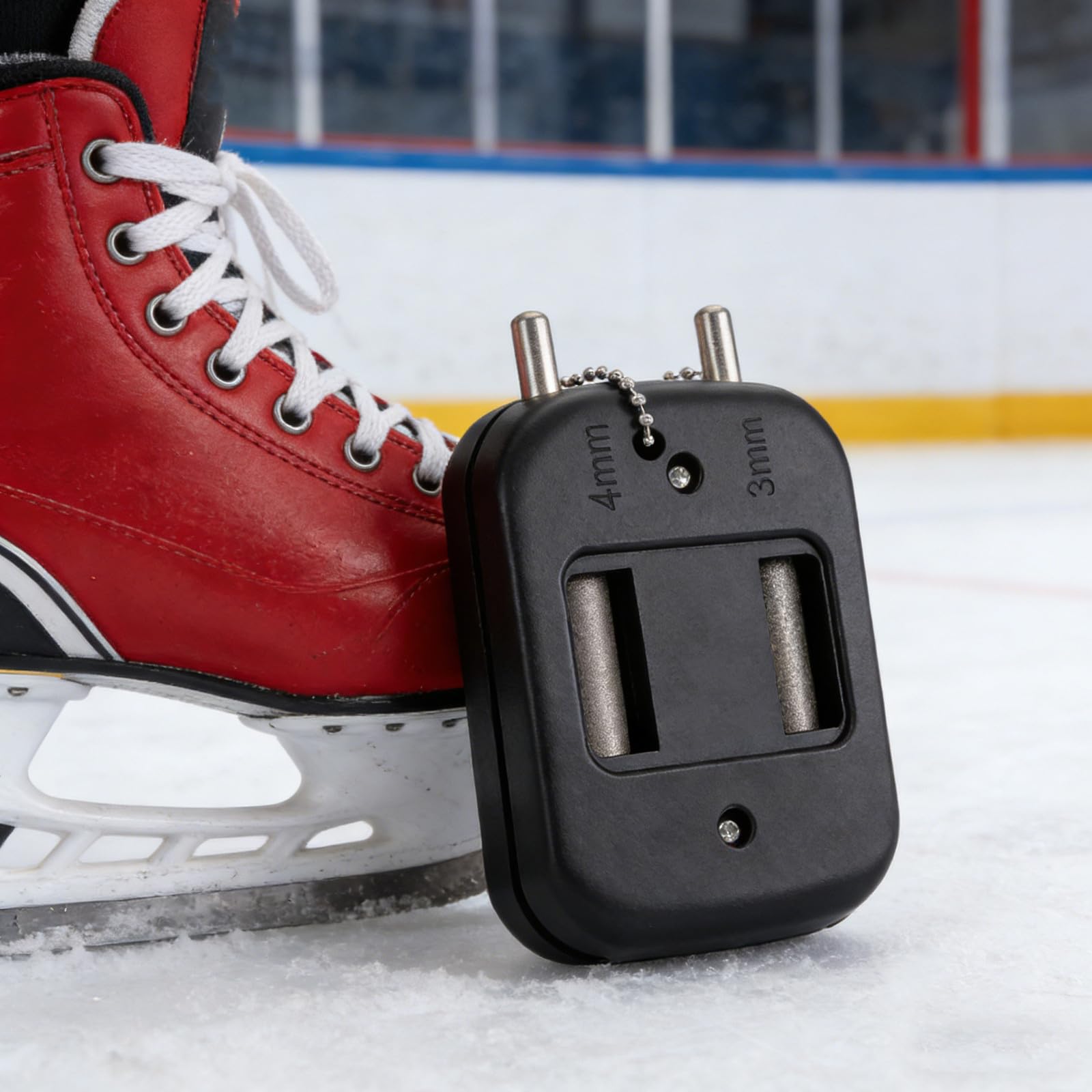 YARNOW Affûteur de Lames de Patins à Glace, Outil d'affûtage Rapide et Pratique pour Patins de Hockey et artistiques, Pierre à aiguiser Manuelle, Accessoires de Patinage pour Patineurs.