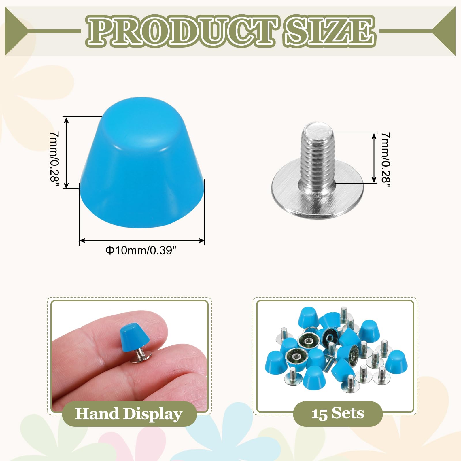 PATIKIL 10mm Screw Back Rivets Stud - Image 2