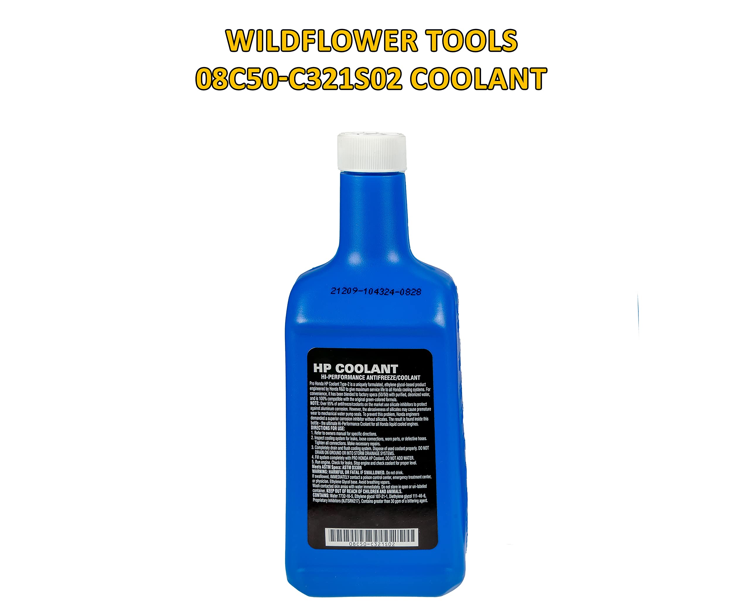 WILDFLOWER Tools 08CLA-0E0A8 / 08C50-C321S02 Type-2 Coolant Ready-to-Use 50/50 Blend, 1 Quart