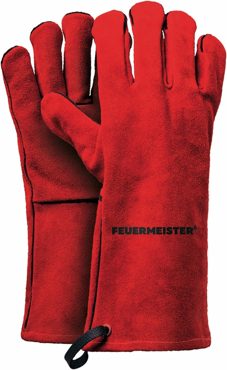 Feuermeister Premium BBQ Grillhandschuhe Gr. 12 in der Farbe Rot aus Rindspaltleder, Länge: 33cm, 50173617B