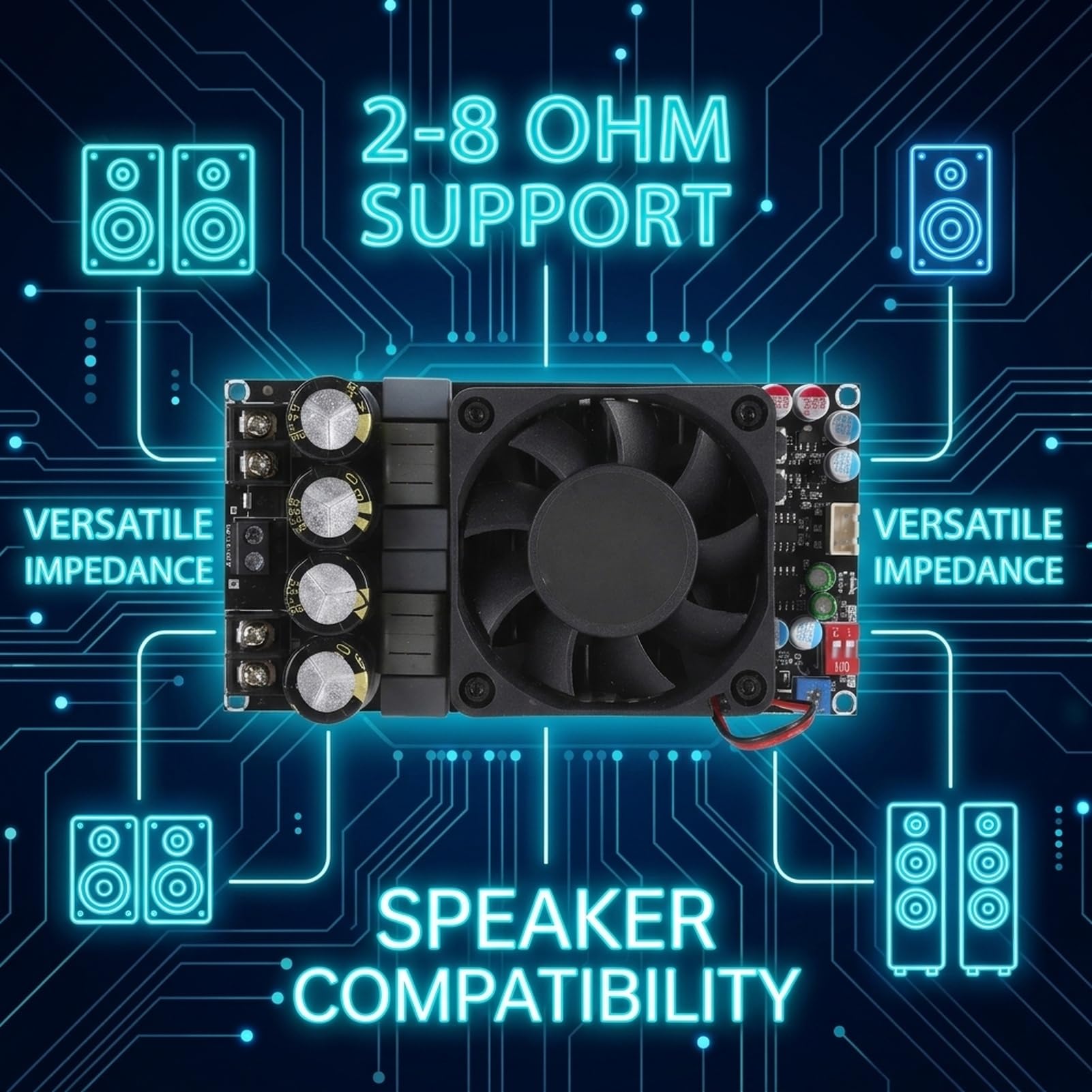 TPA3255 Scheda amplificatore 300W+300W BTL / 600W PBTL con compatibilità altoparlanti 2-8 Ohm Scheda amplificatore di potenza HiFi per componenti del metodo audio