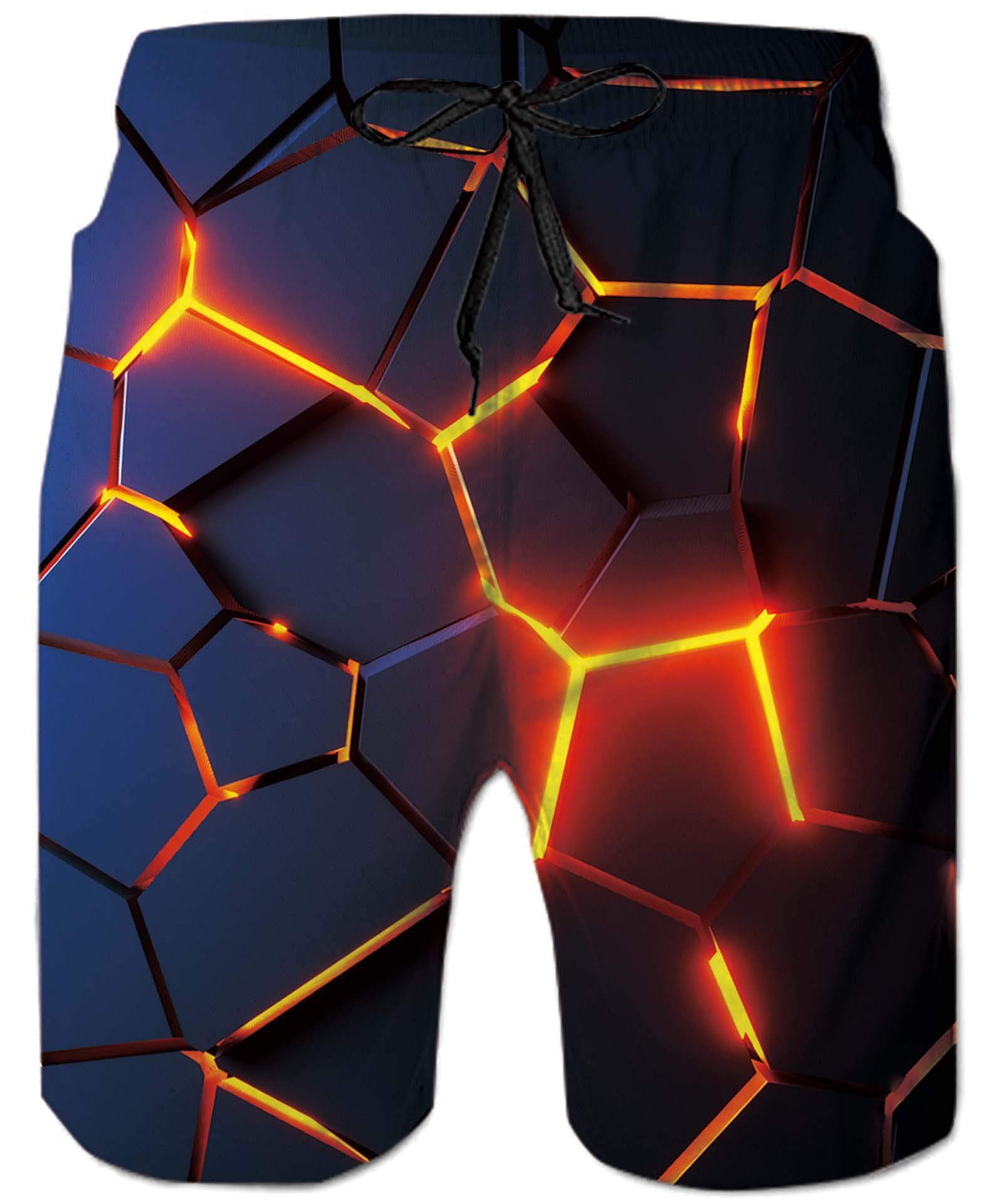 ALISISTER Bañadores de Natación Hombre 3D Impresión Pantalones Cortos Quick Dry Verano Swim Shorts con Forro de Malla S-XXL