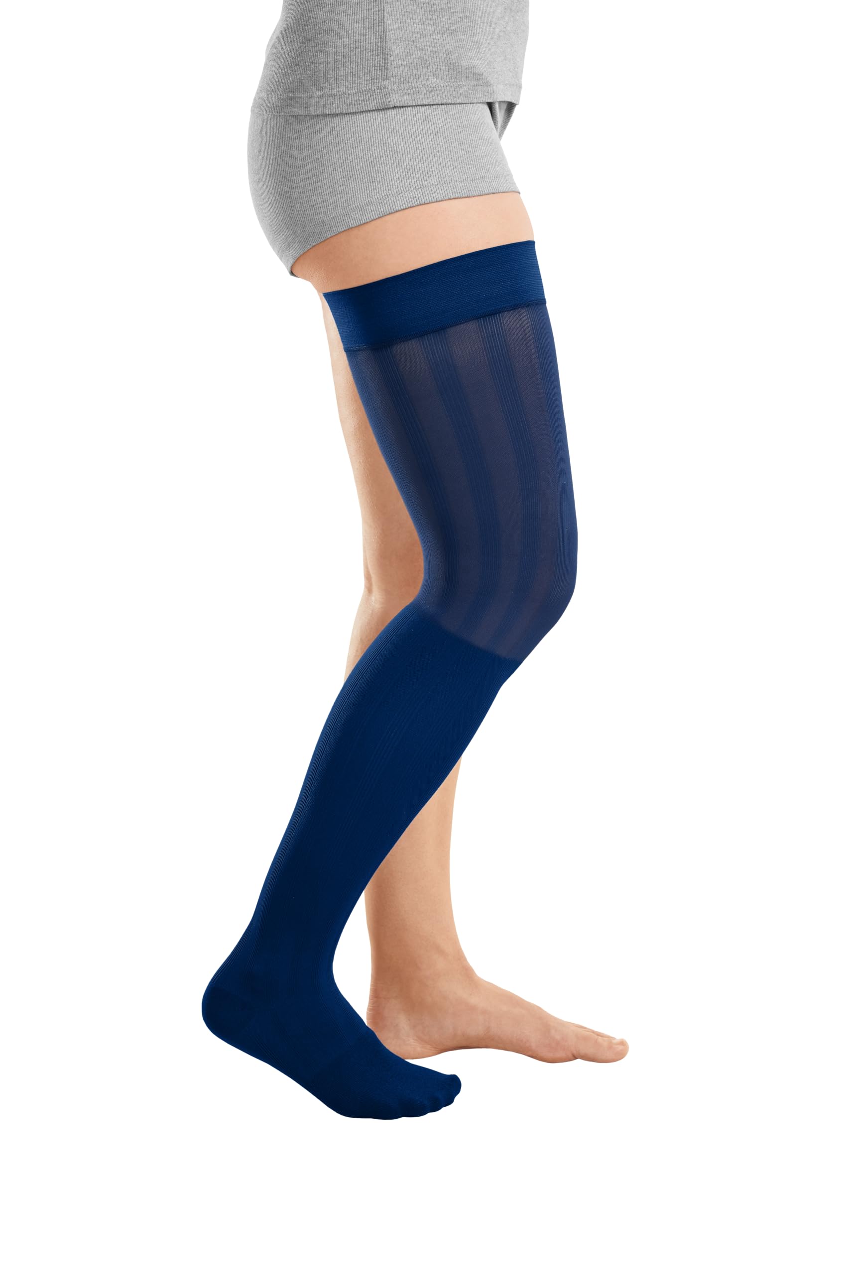 medi Rehab one AG Kompressionsstrümpfe Schenkelstrümpfe - Größe: III - Lime/Blue - Normal - Geschl. Spitze - Mikronoppenhaftband sensitiv - Für die posttraumatischen und postoperativen Ödemtherapie
