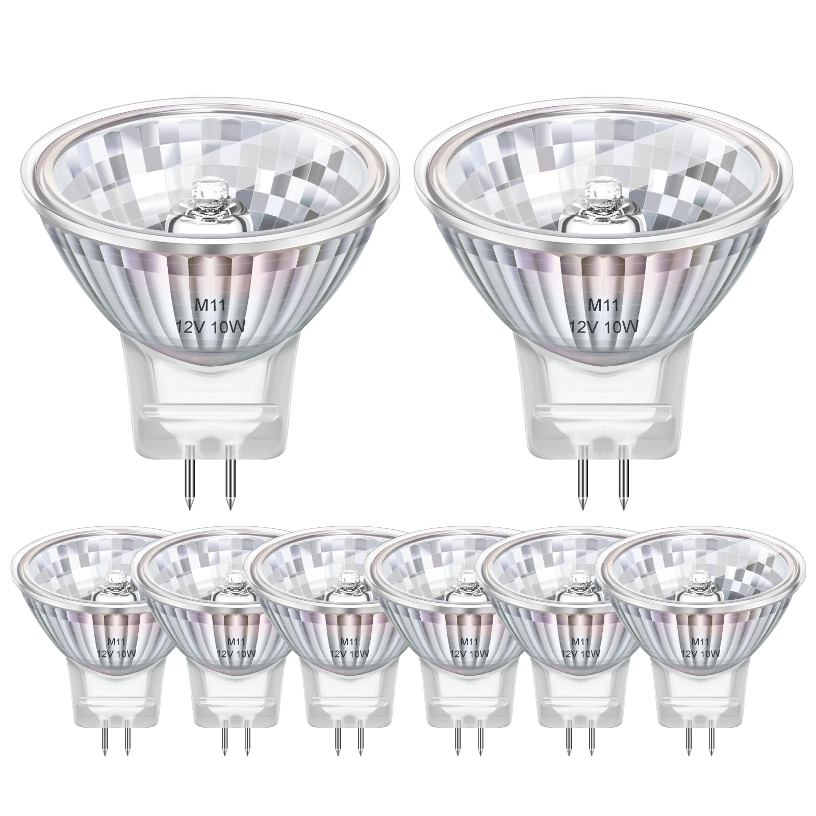 8 Stück Leuchtmittel MR11 GU4, Spot 12v GU4 Dimmbar 10w 35mm, Reflektor Leuchtmittel 10w 12v MR11 Warmweiß 2800K, Für Lichtleitfaser Weihnachtsbaum und andere Lichtleitfaser Weihnachtsdekorationen