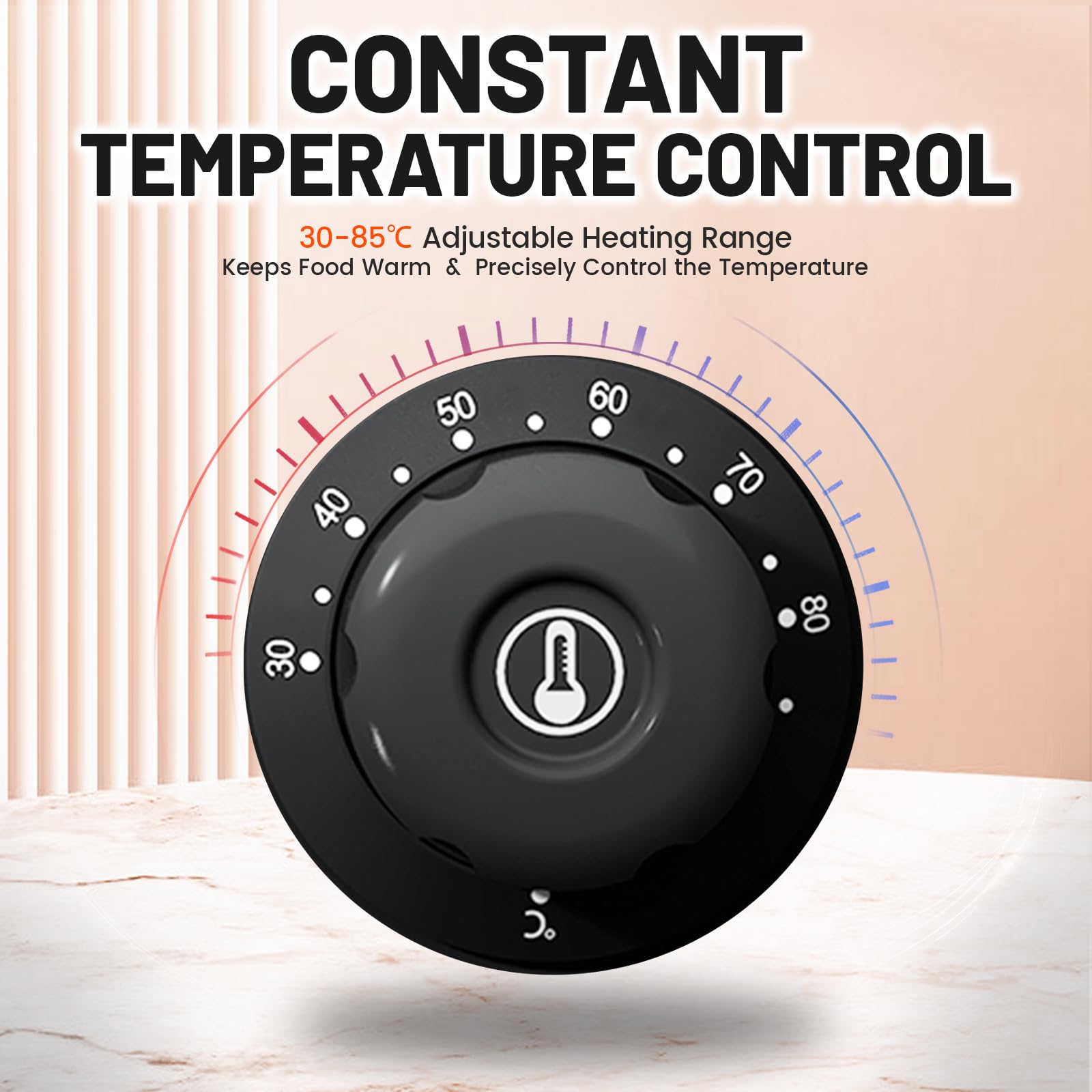 Baño María Eléctrico con 4 bandejas de Acero Inoxidable Bain Marie con Control de Temperatura