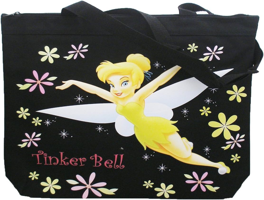 Disney Tinkerbell Black Tote Bag Travel Totes