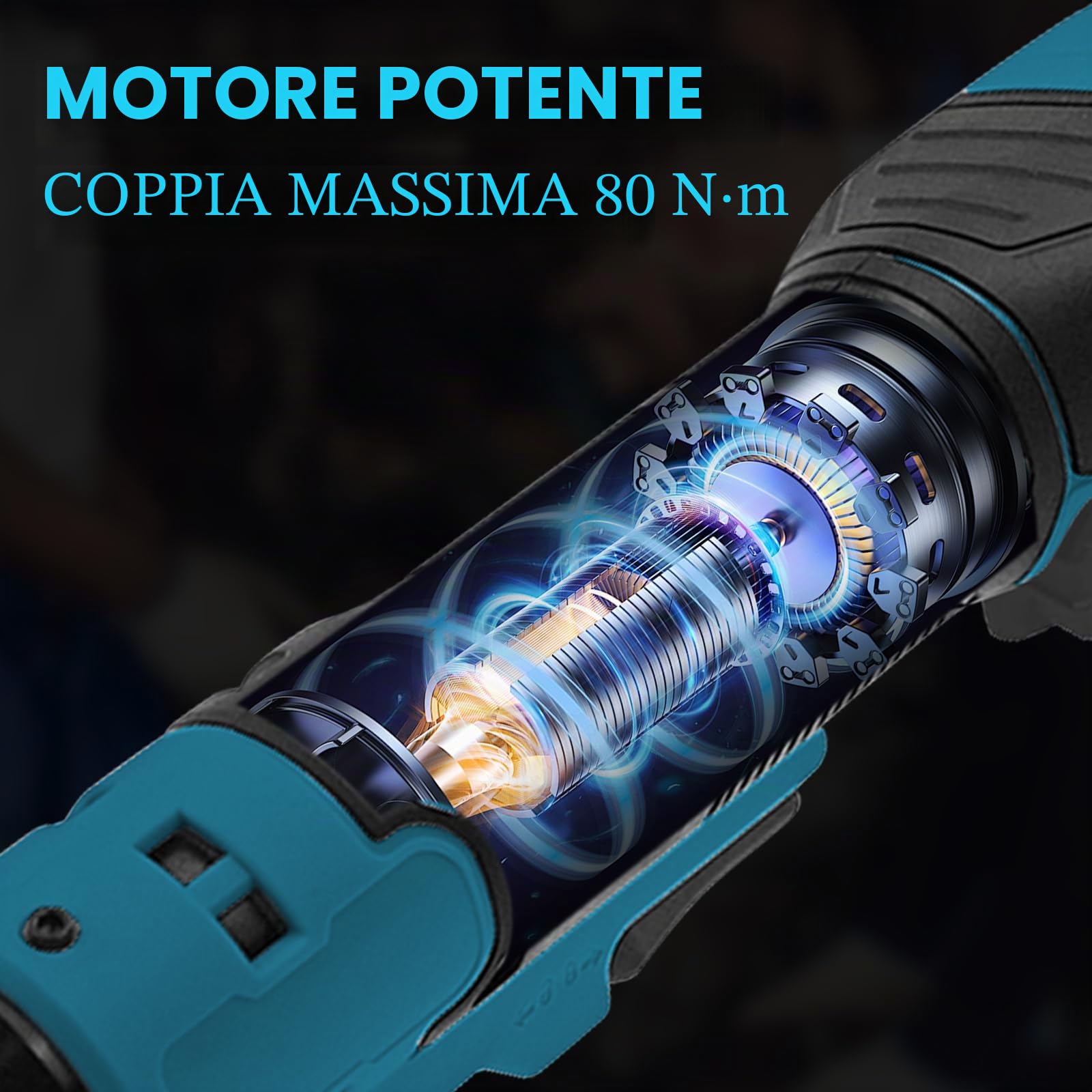 Chiave a cricchetto senza fili per batteria Makita da 18 V, 3/8", estesa da 16 cm, chiave a cricchetto con luce LED, 600 giri/min, 80 N.m