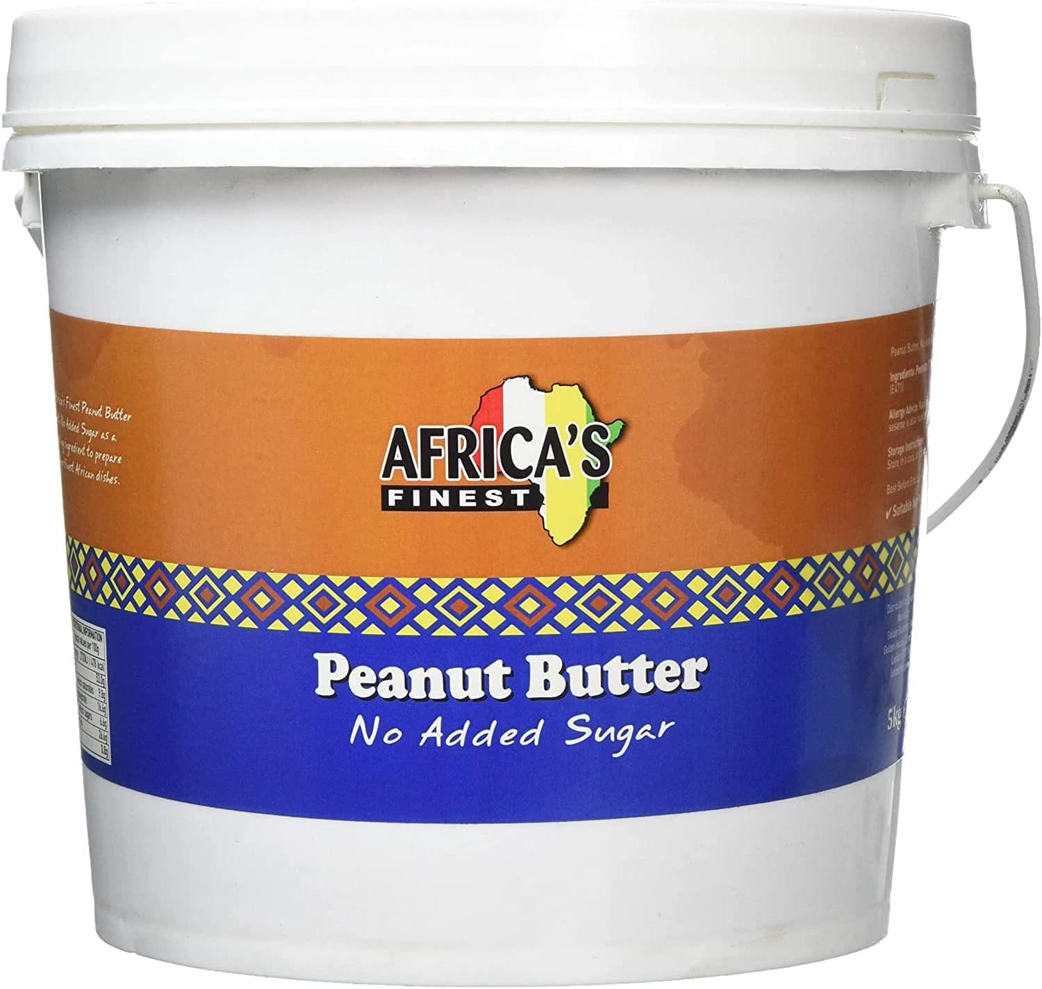 African Finest natural peanut butter No Added Sugar 5kg (Pack of 1)| 100% peanut butter & Sea Salt | Smooth Natural Paste for Spreads, Cooking & Baking | High in Protein, Fibre & Healthy Fats