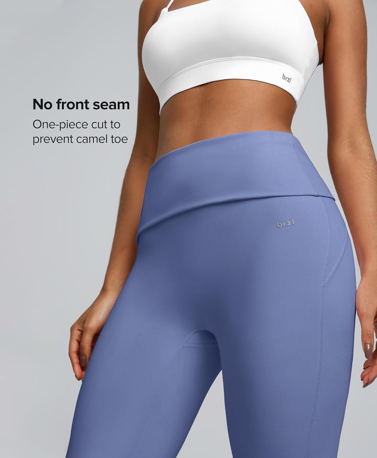 BRXL No Front Seam Fold Over Flare Leggings for Women 31" Foldover Slim Leggings Mid Low Waist Lounge Buttery Soft Pants - Image 4