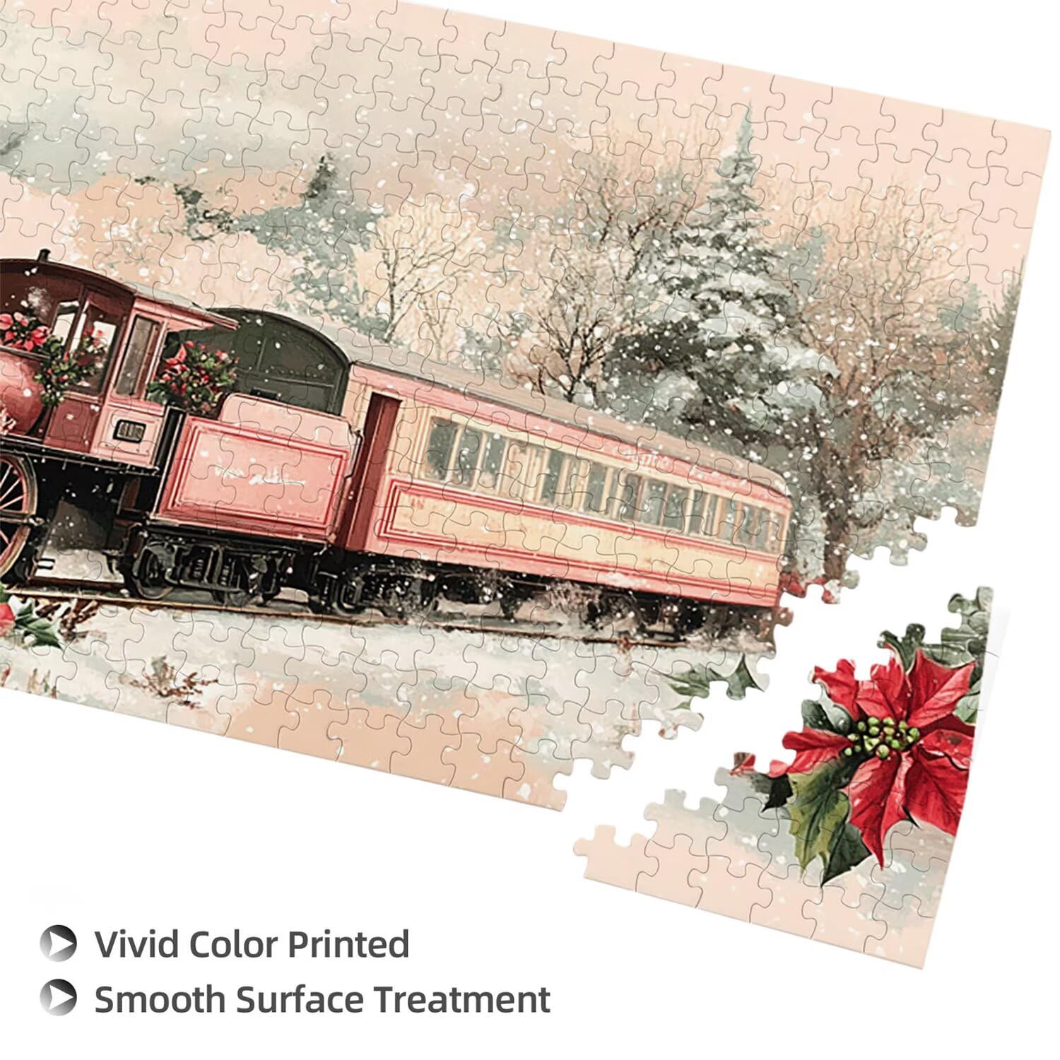 Świąteczny pociąg - Puzzle 900 sztuk dla dorosłych - Puzzle DIY, kreatywna rozrywka, sztuka nowoczesna, klasyczne puzzle dla dorosłych i młodzieży w wieku 12 lat, pomysł na prezent dla mężczyzn i