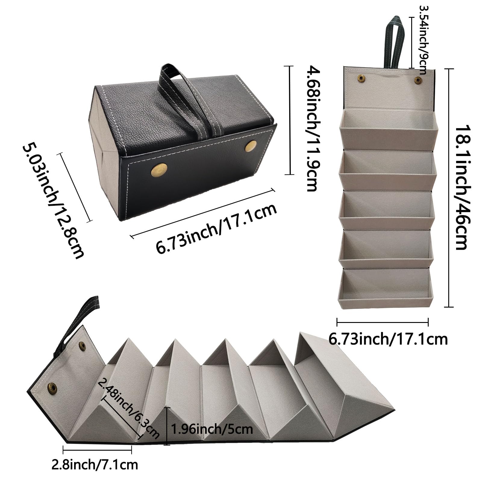 MIAO YUAN Eyeglasses Storage Case Travel Sunglasses Storage Organizer?Portable Hanging Foldable PU Leather Glasses Case for Men and Women