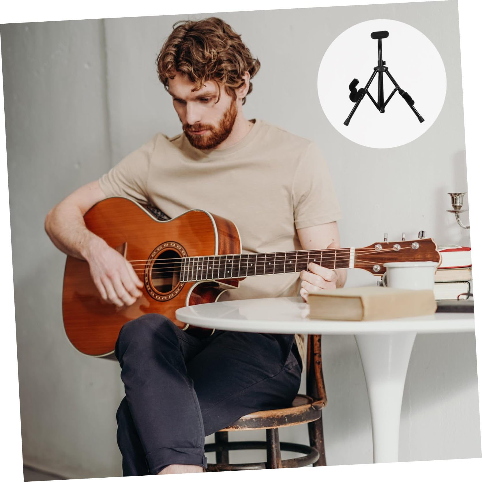 SUPVOX 1pezzi Supporto per Chitarra Staffe Antiscivolo in Gomma Organizer Pieghevole per Strumenti Musicali Supporto da Pavimento Robusto per Chitarra Elettrica