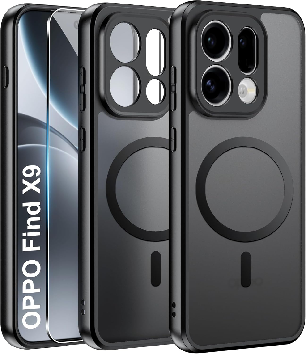 Effcotuo Hoes voor Oppo Find X9, cover met 2 stuks beschermfolie voor