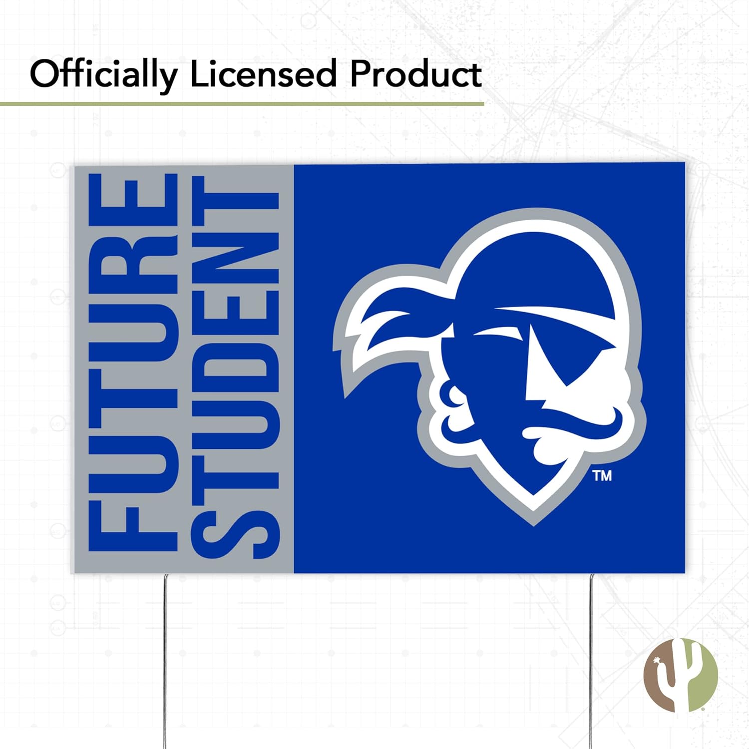 Desert Cactus Seton Hall University Yard Sign – 12x18" Seton Hall Pirates Graduate Graduation Celebration Sign with Stakes, for Outdoor Lawn Display and Honoring Graduates (Grad Sign 4)