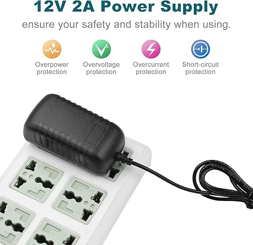 Miniatura 9 de Fuente de alimentación LED (12 V, 5 A, 60 W, transformador, adaptador de corriente, bajo voltaje, cargador, 100-240 V CA a 12 V CC, uso para luz de