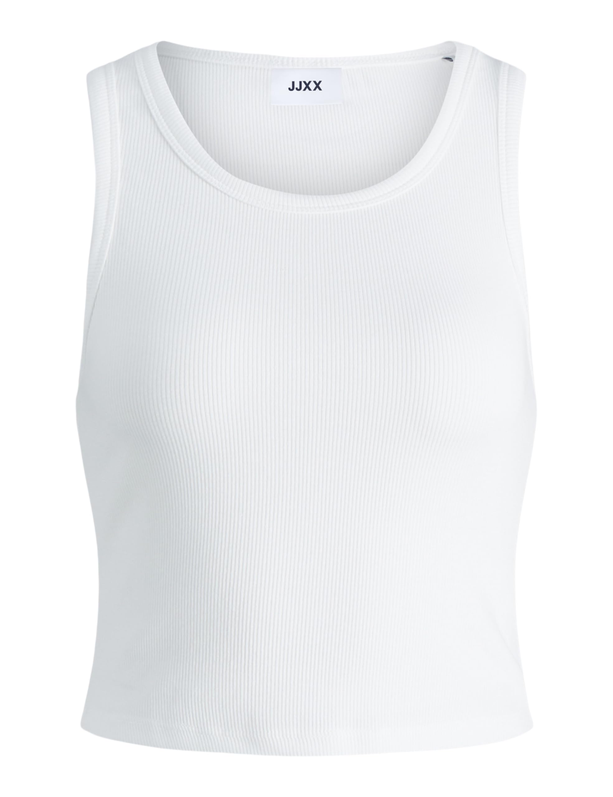 Jjxx Women's Bright White Fallon Rib Top Large