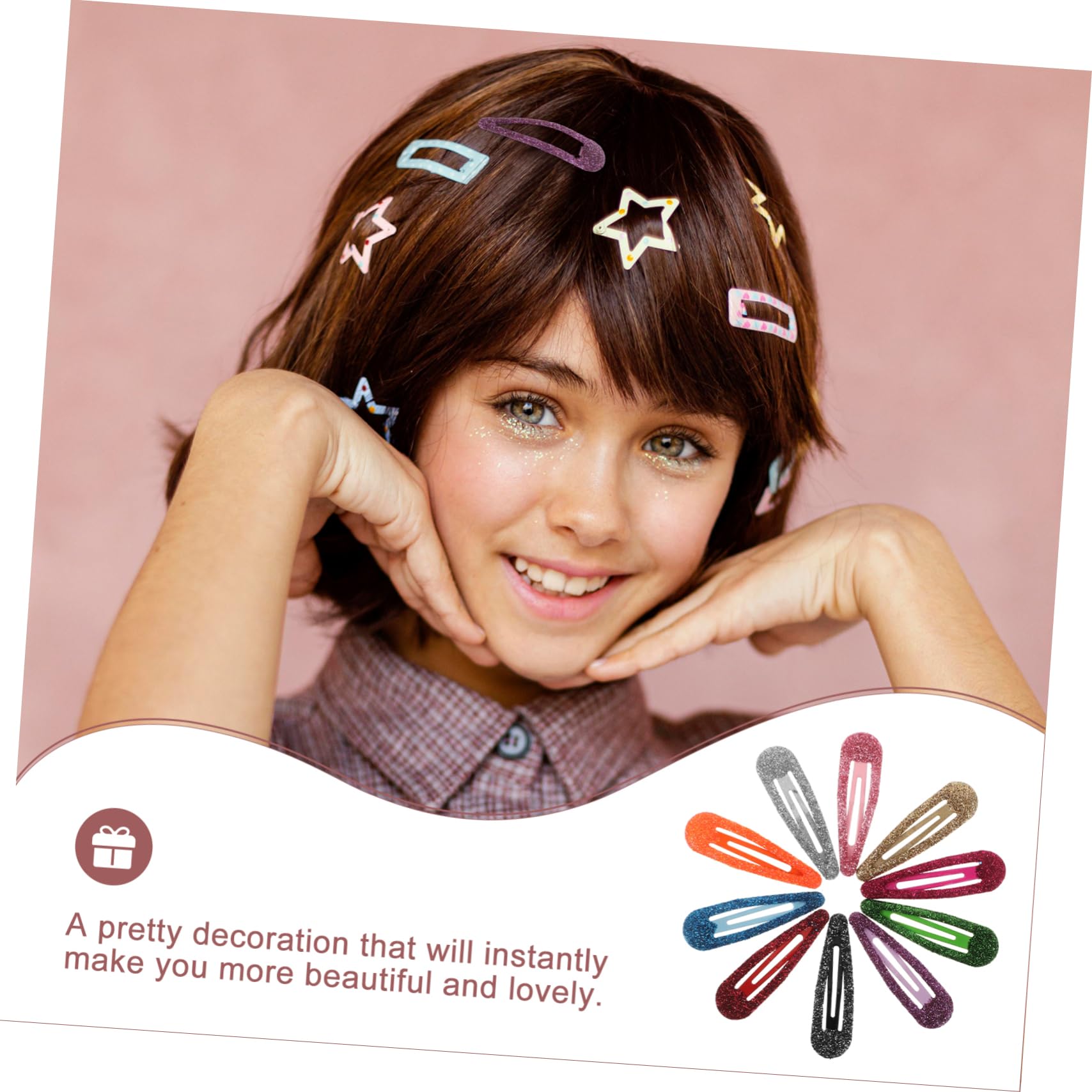 Barrettes à Cheveux Goutte 50 Pièces en Métal à Pression