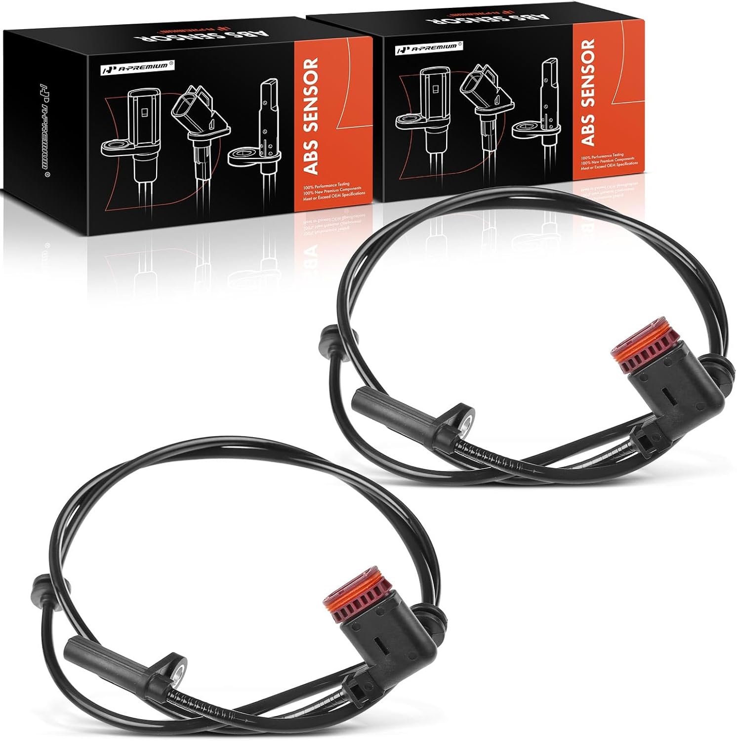 A-Premium ABS Wheel Speed Sensor Compatible with Mercedes-Benz Models - X204 GLK350 2010-2015, V6 3.5L - Rear Driver and Passenger Side, 2-PC Set, Replace# 2045401317, 0986594547