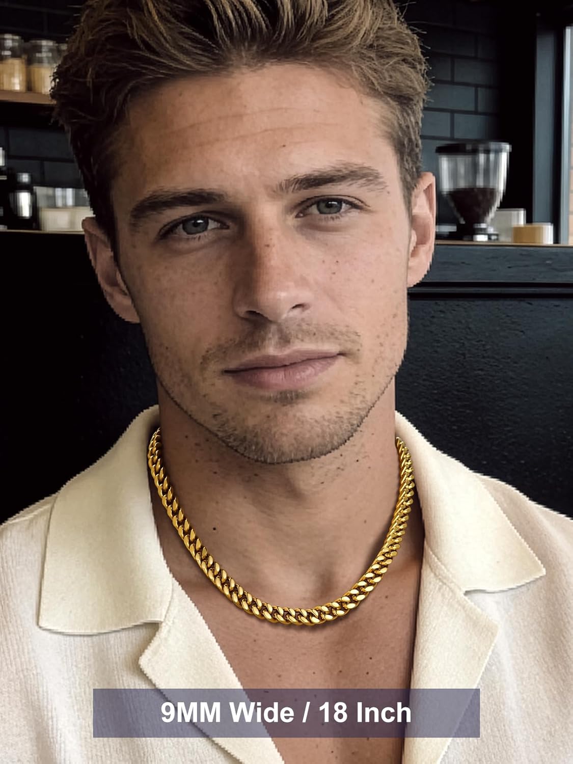 Bandmax Mens Stainless Steel Chain Necklaces 5MM/7MM/9MM/12MM Chunky Miami Cuban Link Chain Necklace Silver/Gold Plated/Black Chains for Men 18"-30"