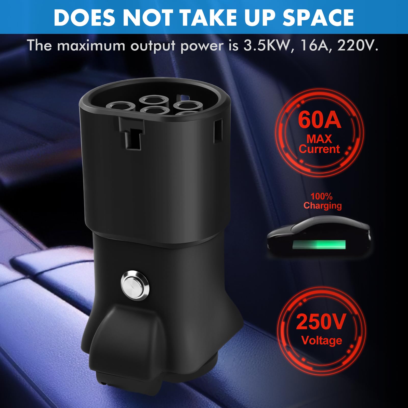 V2L adapter kompatybilny z silnikiem Leapmotor, 16 A, 220 V, adapter do pojazdu do obciążenia