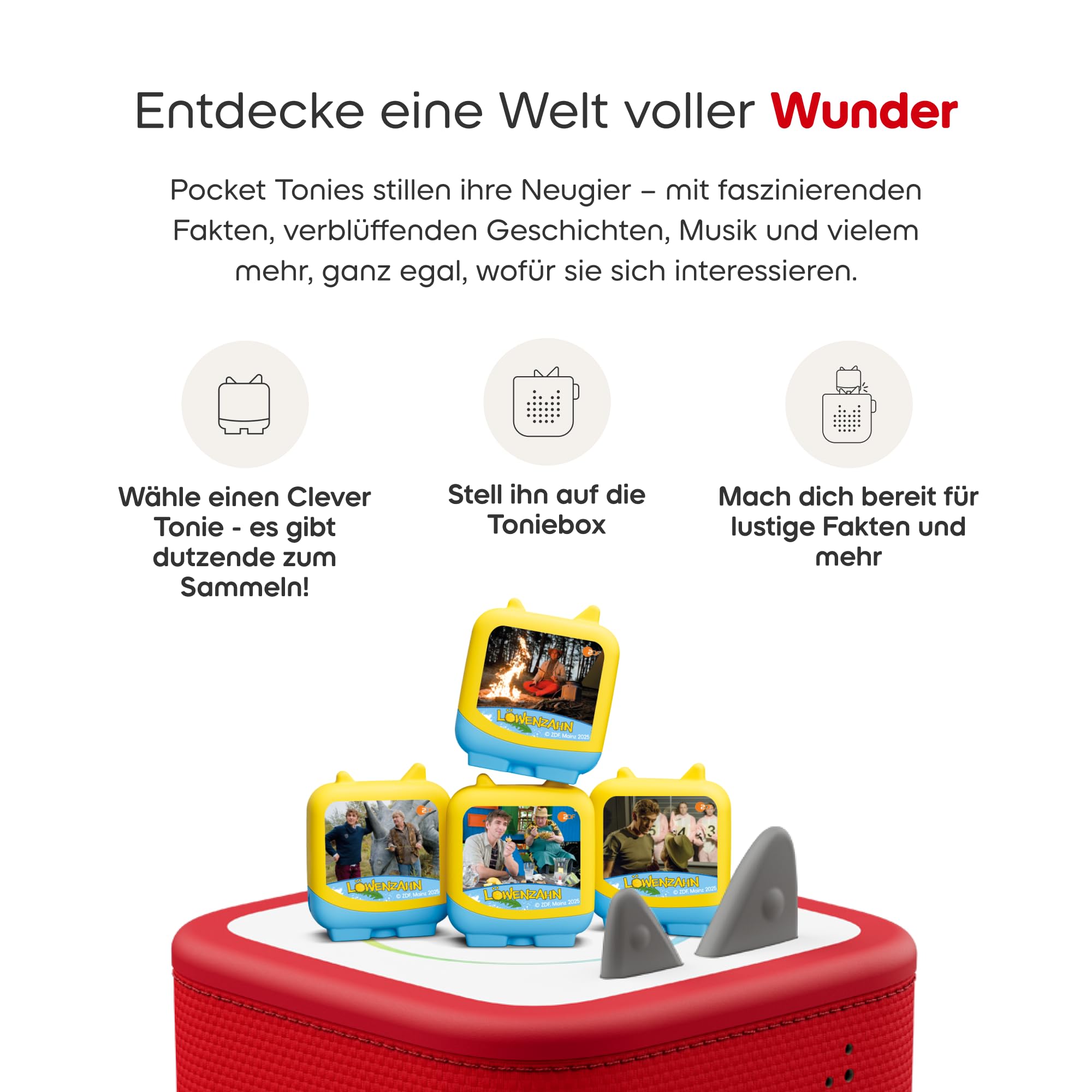 tonies Hörfigur für Toniebox, Löwenzahn Set: Wissen & Abenteuer, 4 spannende Hörspielgeschichten für Kinder ab 5 Jahren, Spielzeit ca. 144 Minuten