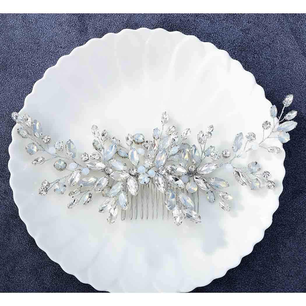 Catery Bride Wedding Hair Comb Hair Accessories with Crystal Bridal Side Combs Headpiece for Women : Beauty & Personal Care