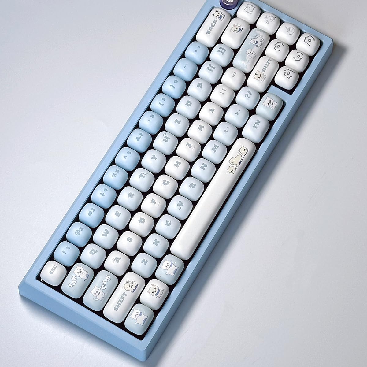 Amazon | Sumgsn PBT かわいいキーキャップ、Blue Cat MOG Profileキー