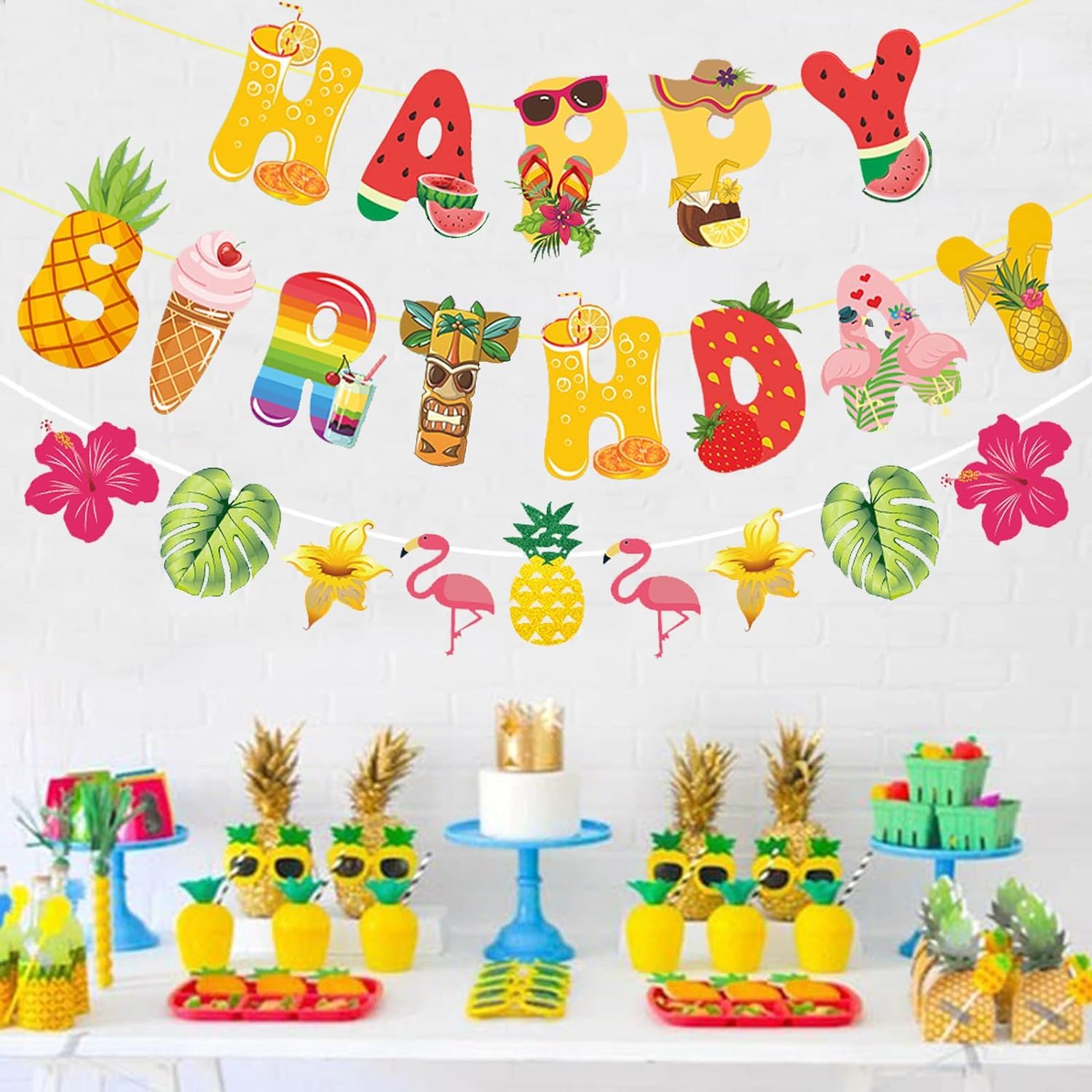 Banderole Joyeux Anniversaire Noir Et Or, Happy Birthday Banderole