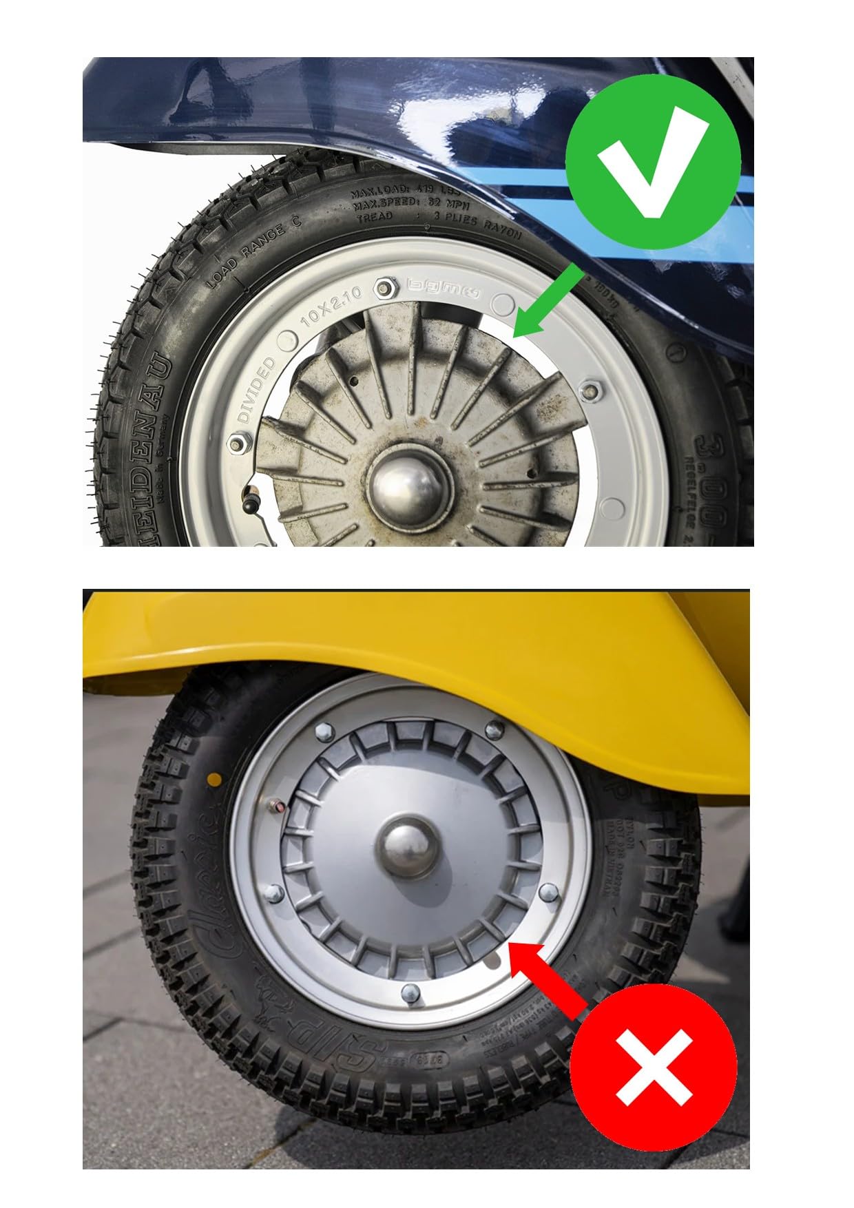 Antifurto GL Blocca Ruota Compatibile con i modelli Vespa, 50 Special, PK, ET3 e Primavera 125 (Antifurto Blocca Ruota con Lucchetto)