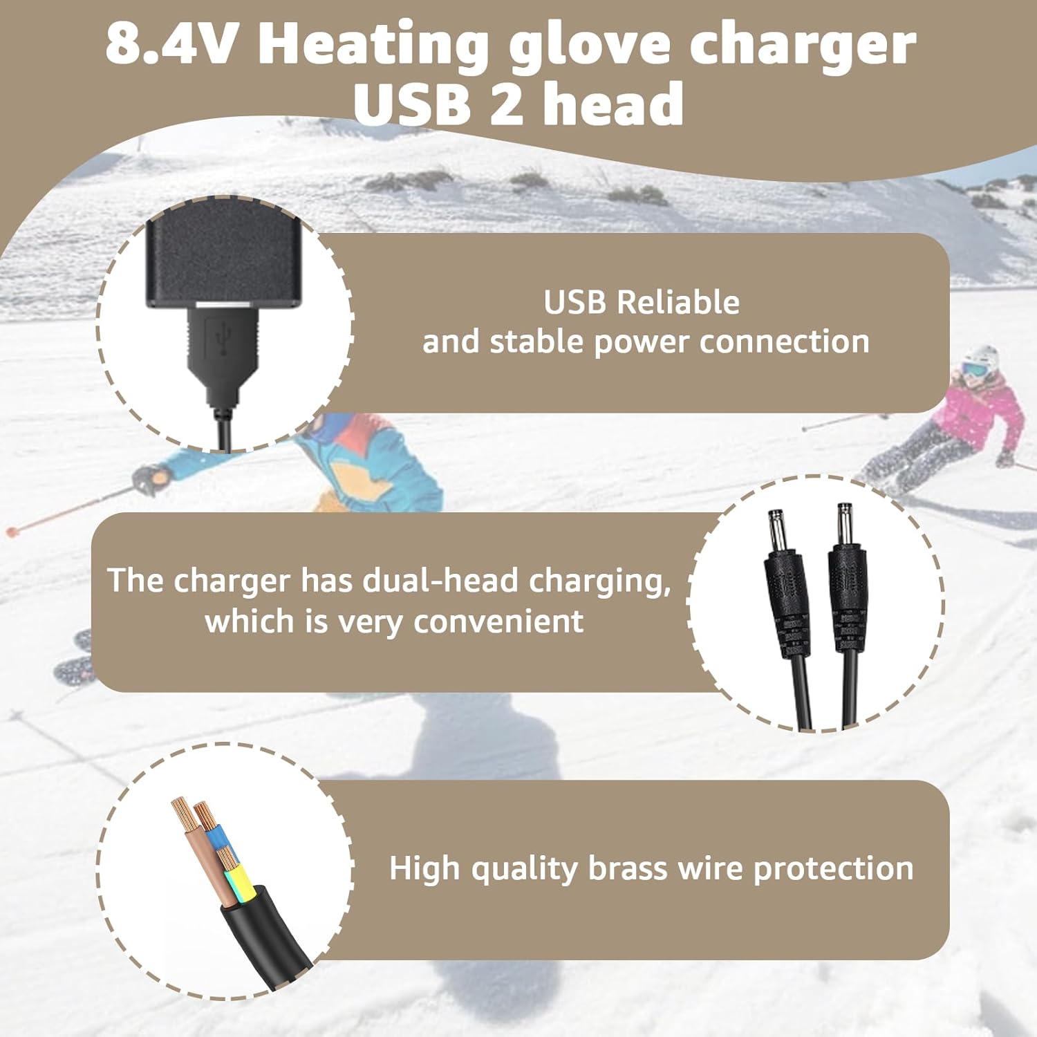 8.4V Heated Gloves Charger - Compatible with Savior Snow Deer Sun Will Heated Gloves, Heated Socks,Heated Vest Battery Power Cord - Image 9
